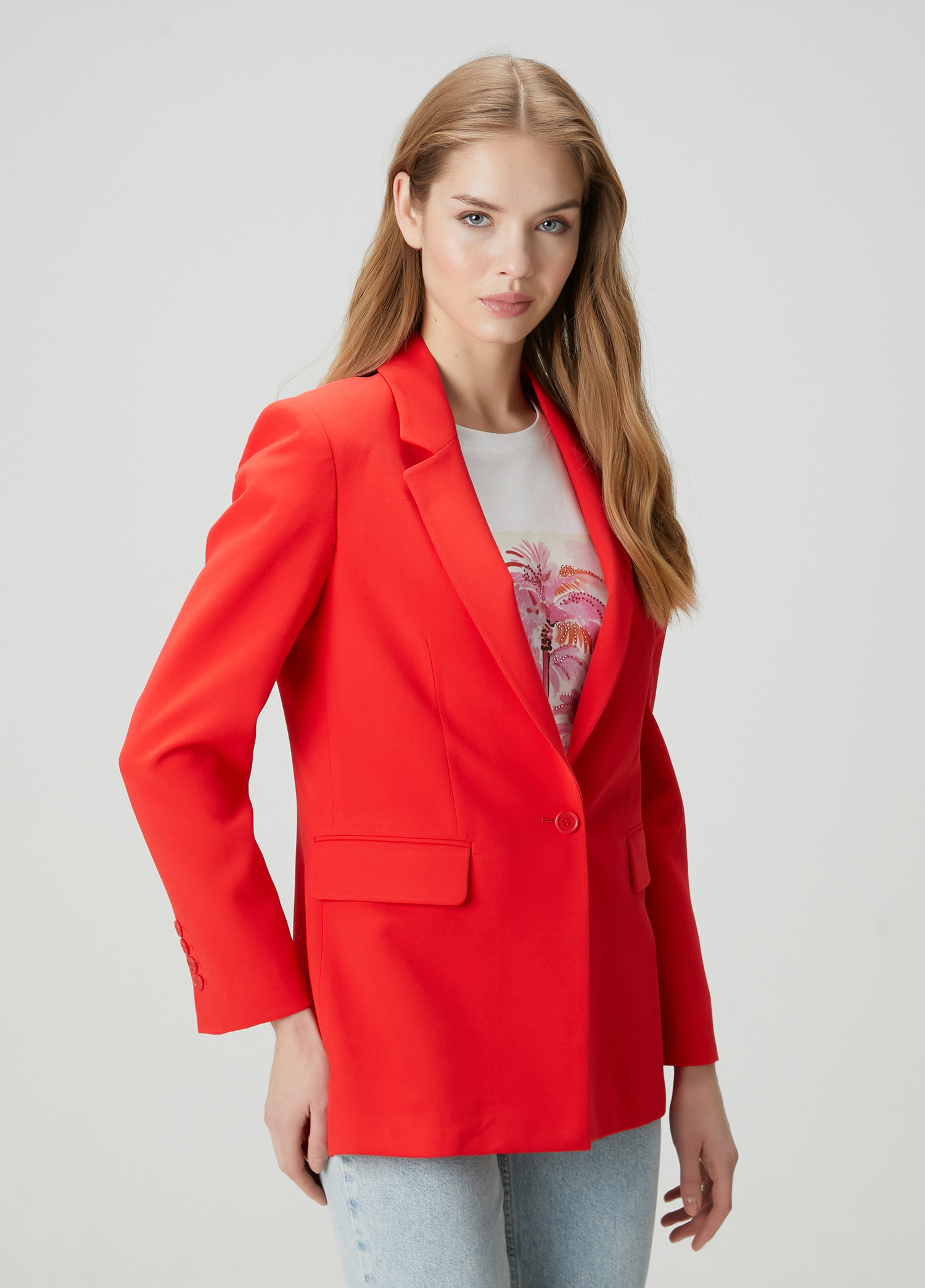 Nar Çiçeği Krep Blazer_2