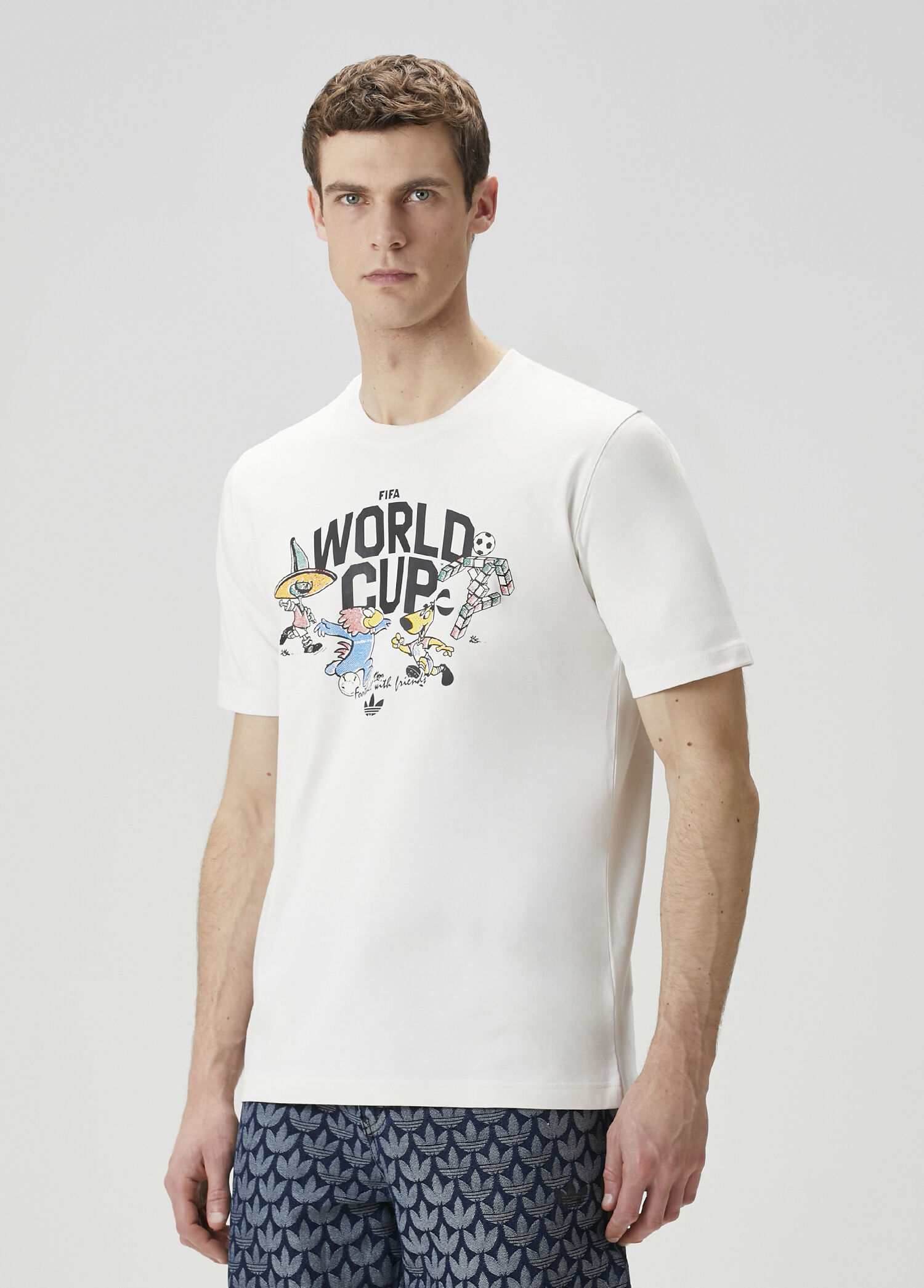 Adidas Beyaz-Yesil Erkek FIFA World Cup 2026 Group Mascot T-shirt