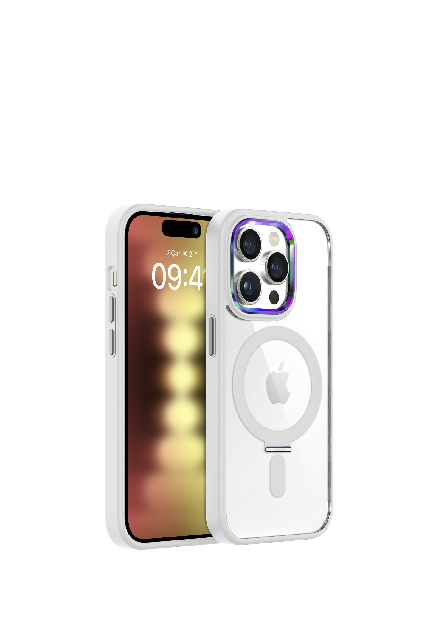 White iPhone 15 Pro BumperMag Kılıf