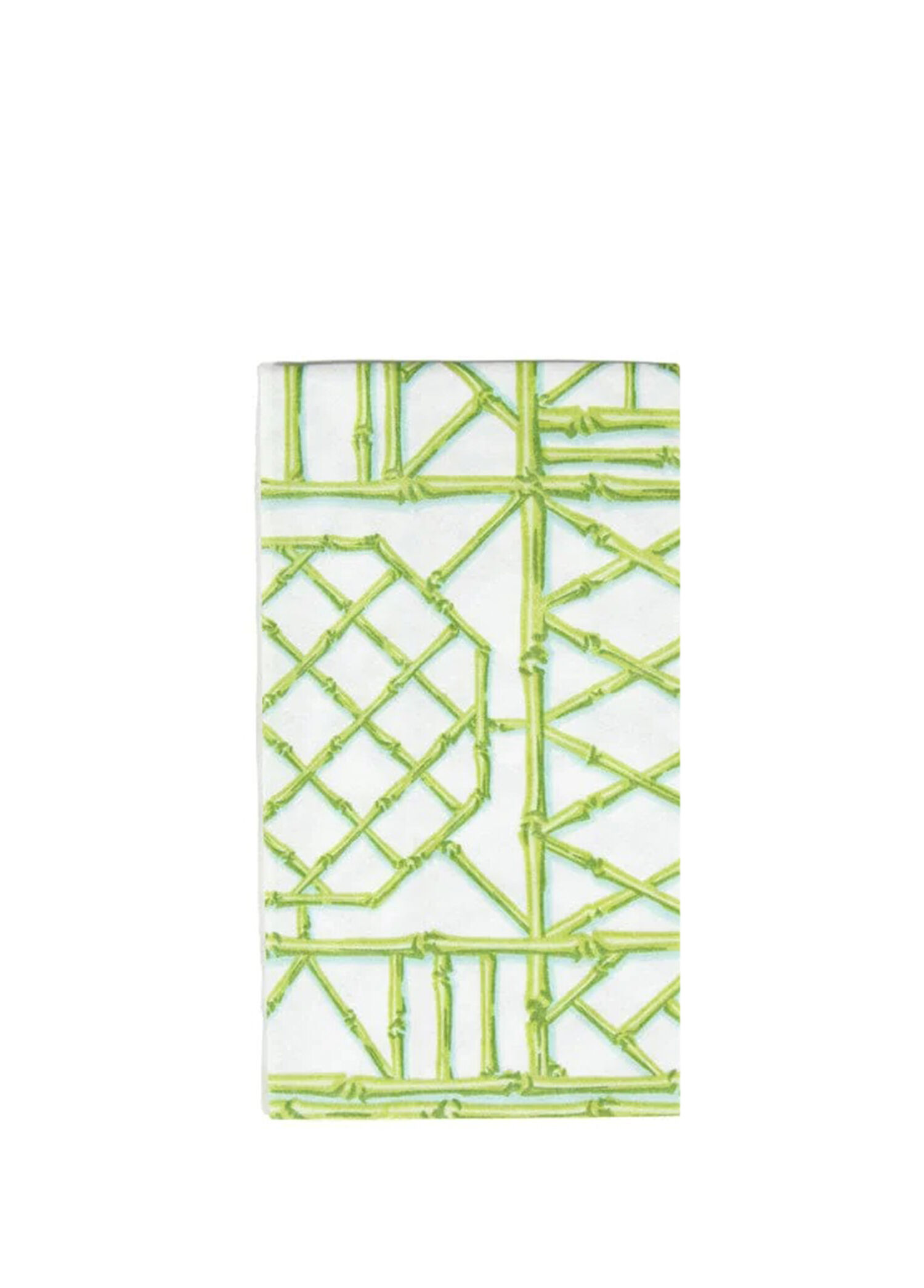 Bamboo Screen Moss Green Paper Linen Guest Towel Desenli 12'li Servis Peçetesi Seti