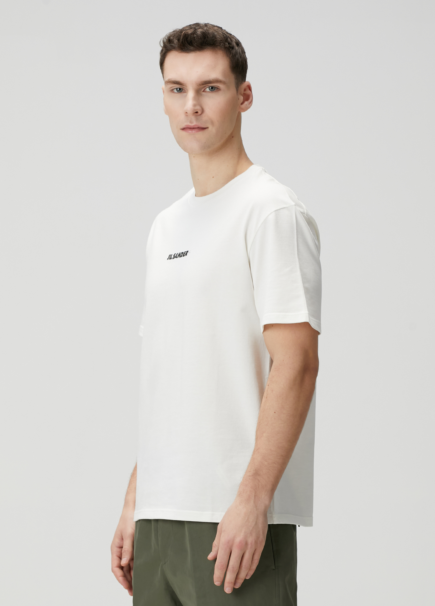 JIL SANDER / JIL SANDER+/Tシャツ/S/コットン/ホワイト/JPPR706550 Jil Sander - Beyaz Logo Baskılı T-shirt - Beyaz