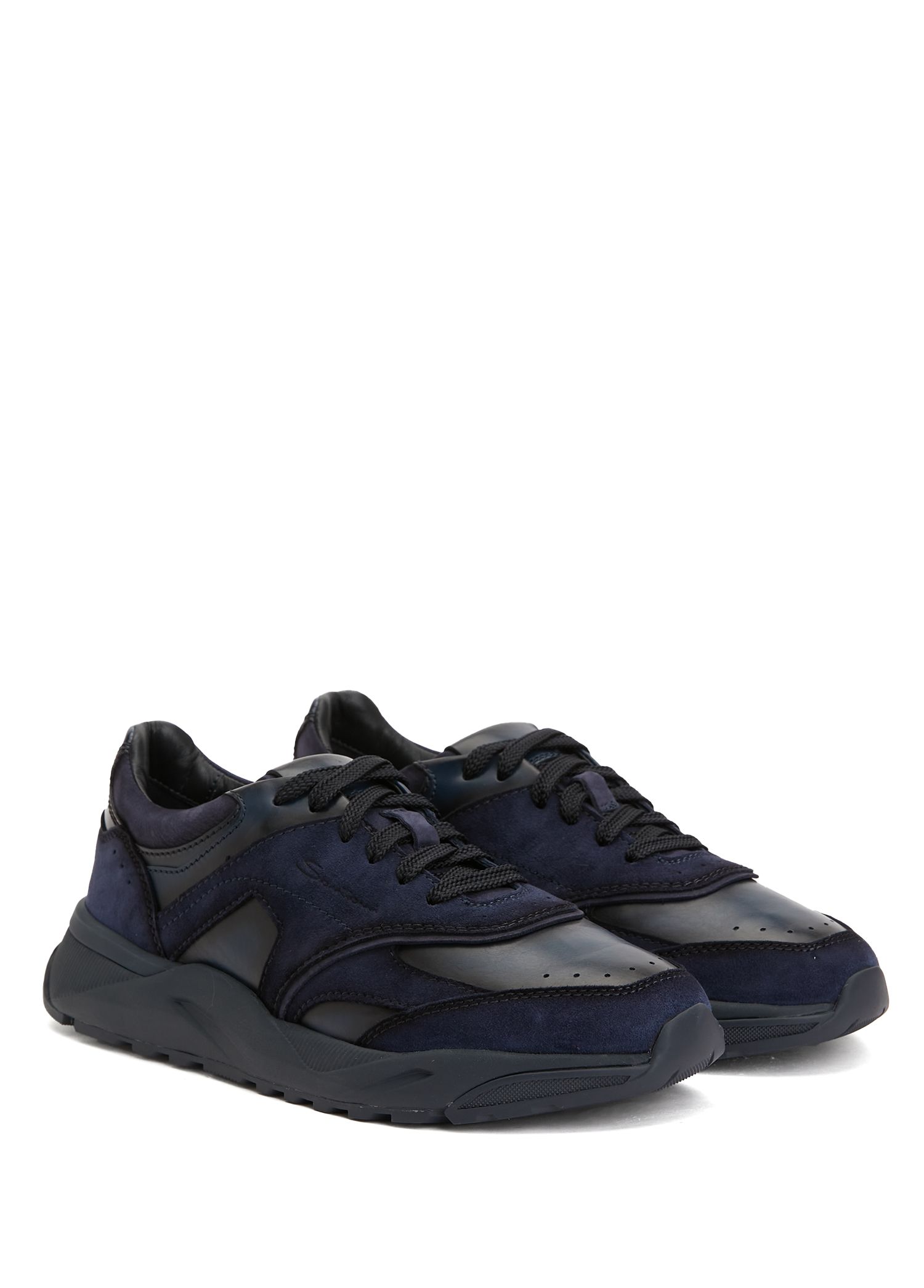 Santoni Sport Lacivert Erkek Lacivert Erkek Deri Sneaker 1824600