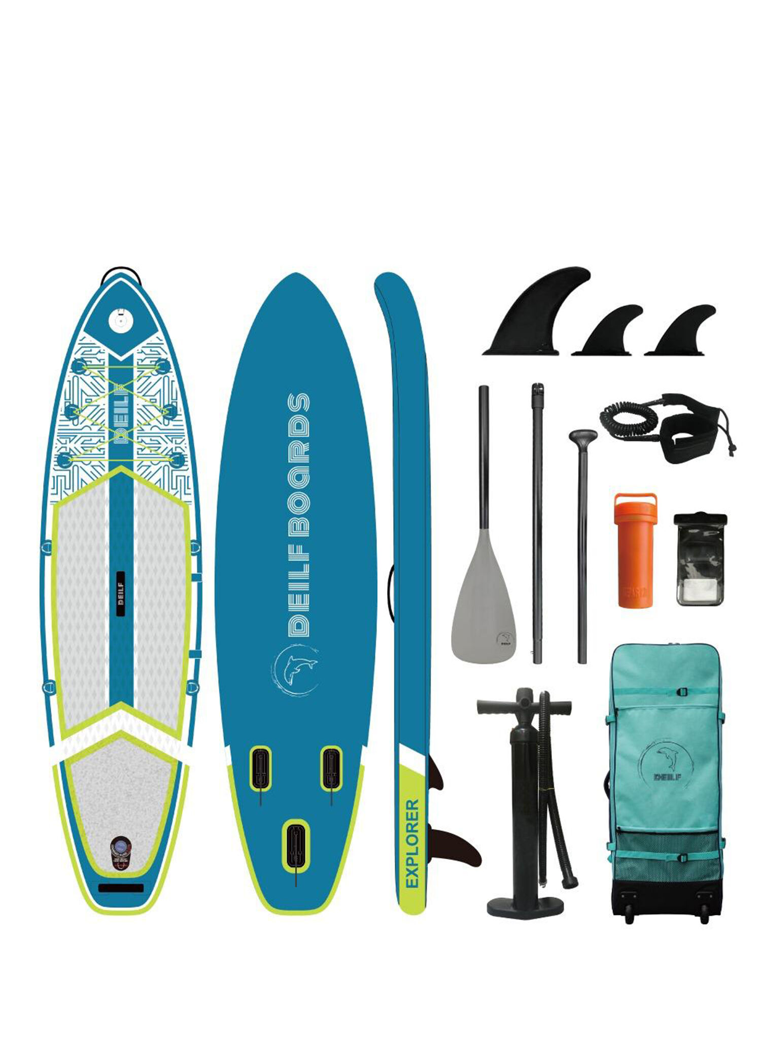 Explorer Green Paddle Board Seti
