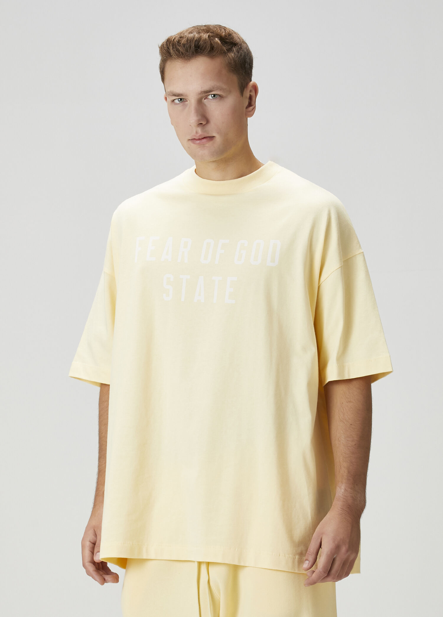 Fear Of God Essentials Sarı Erkek Sarı Logo Baskılı T-shirt