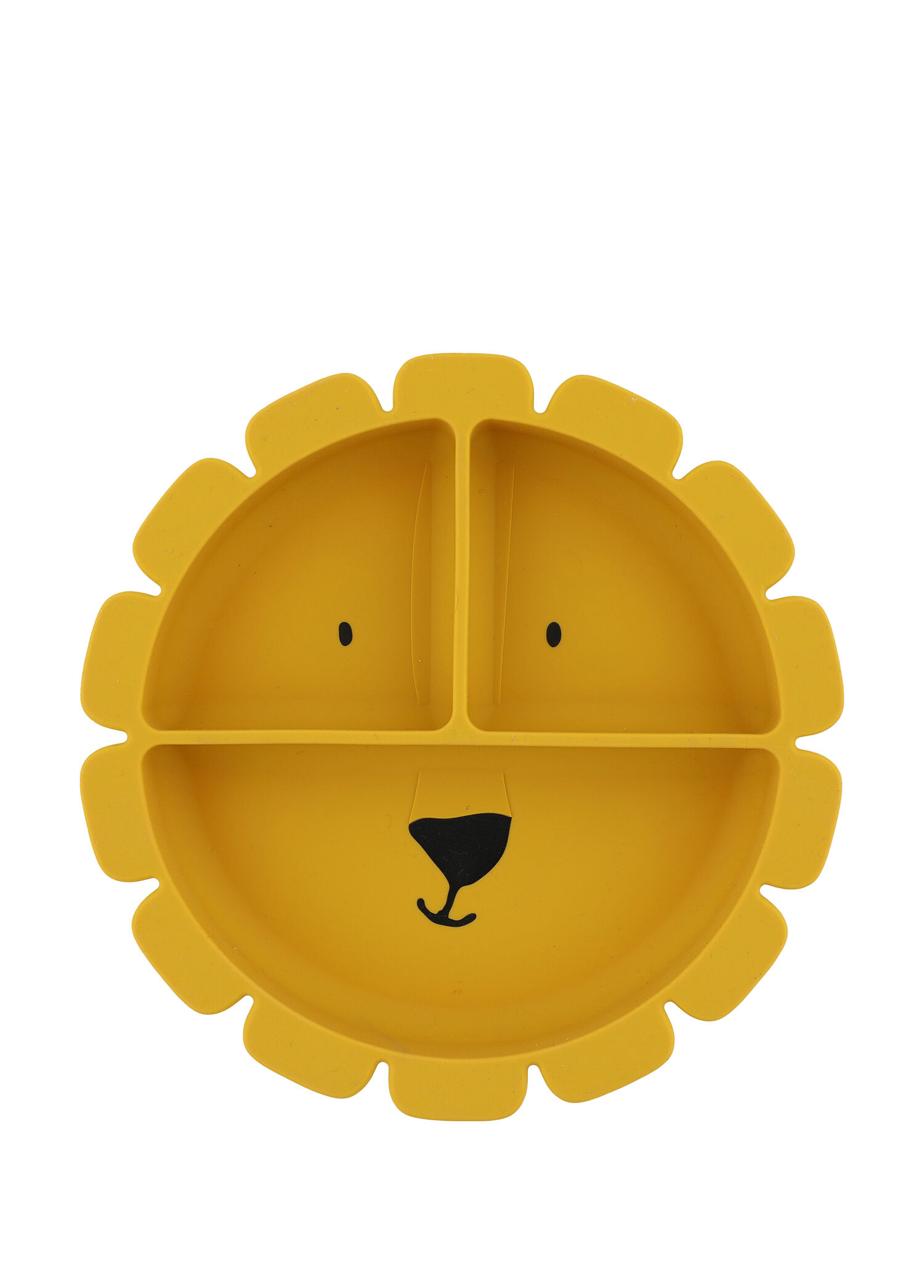 Mr. Lion Sarı Silikon Vakumlu Bölmeli Çocuk Tabak