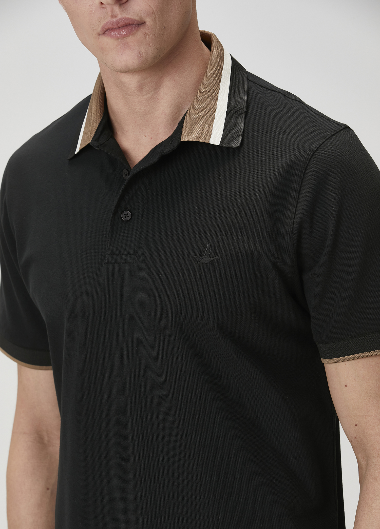 Comfort Fit Siyah Polo T-shirt_5