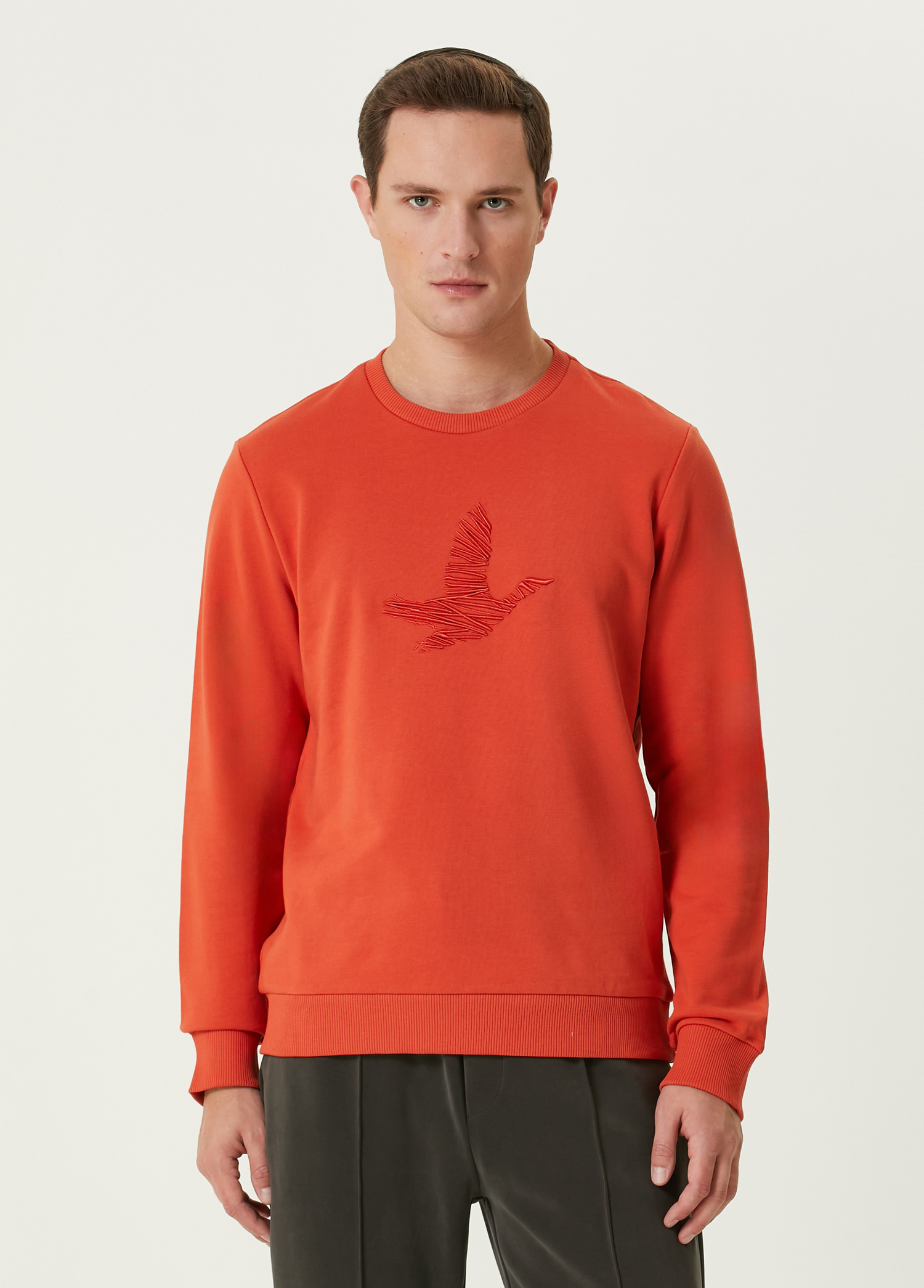 Kiremit Logo Detaylı Sweatshirt