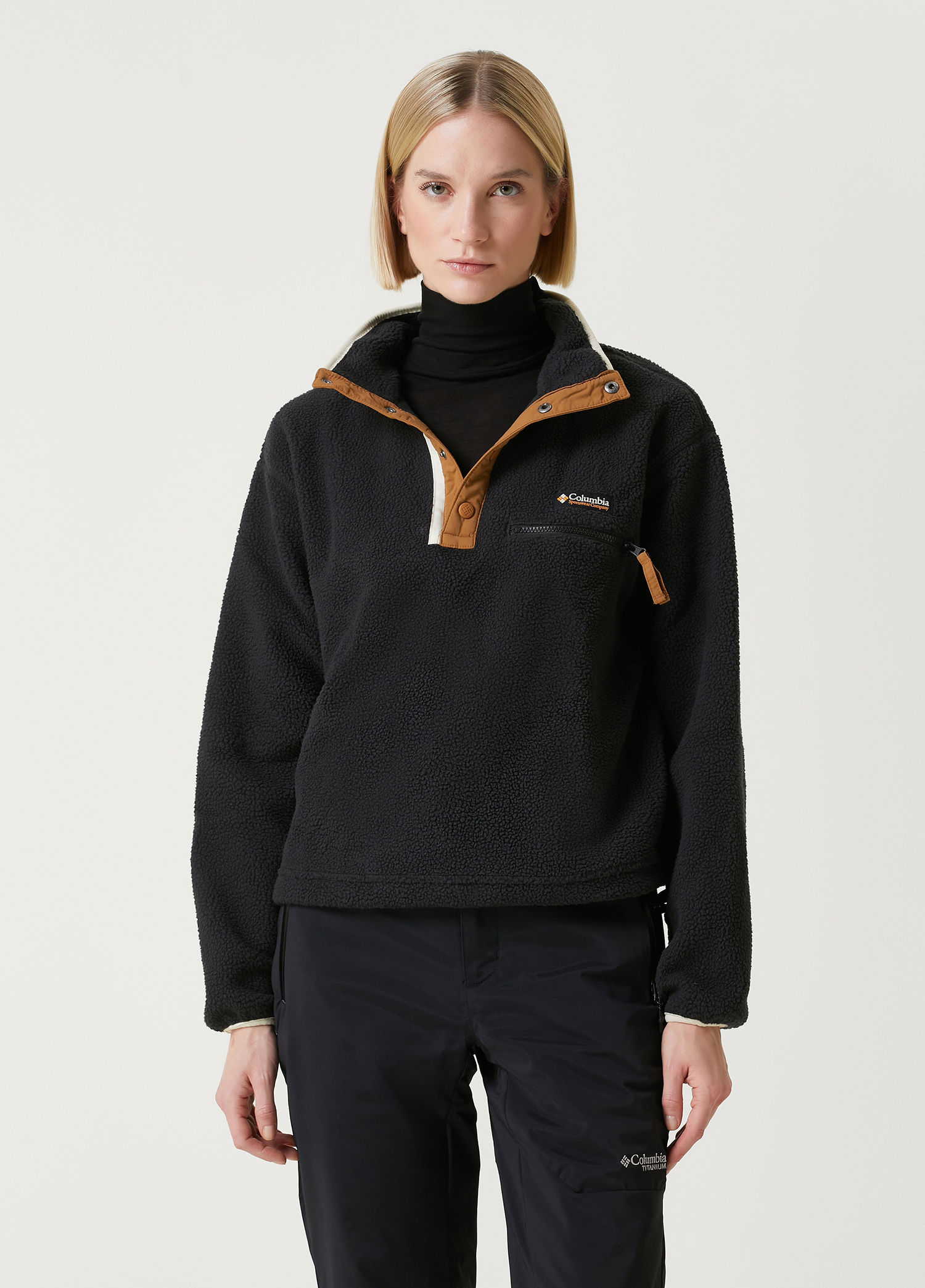 Helvetia II Cropped Half Snap Fleece Sweatshirt