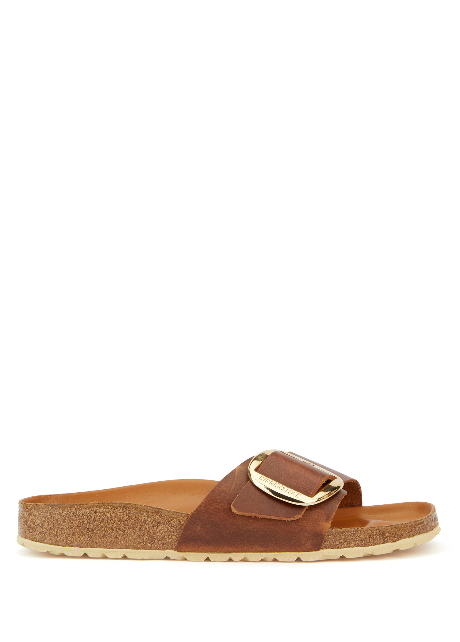 birkenstock madrid big buckle sandals cognac