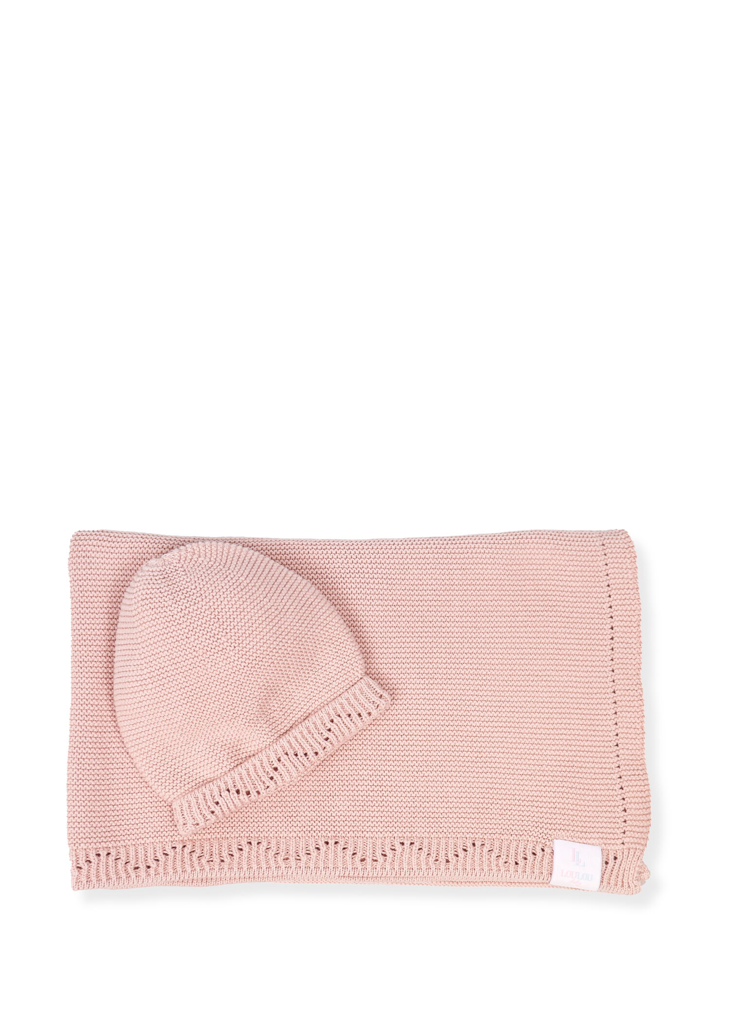 Violet Rose Pink Organik Pamuk Triko Bebek Battaniye ve Şapka 2'li Set