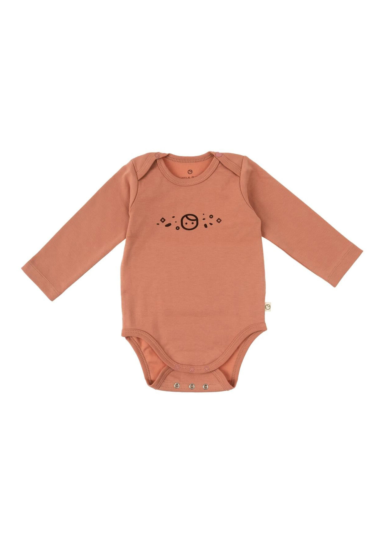 Planet Gusto Pembe Organik Pamuk Ayarlanabilir Çıtçıtlı Uzun Kollu Kız Bebek Zıbın
