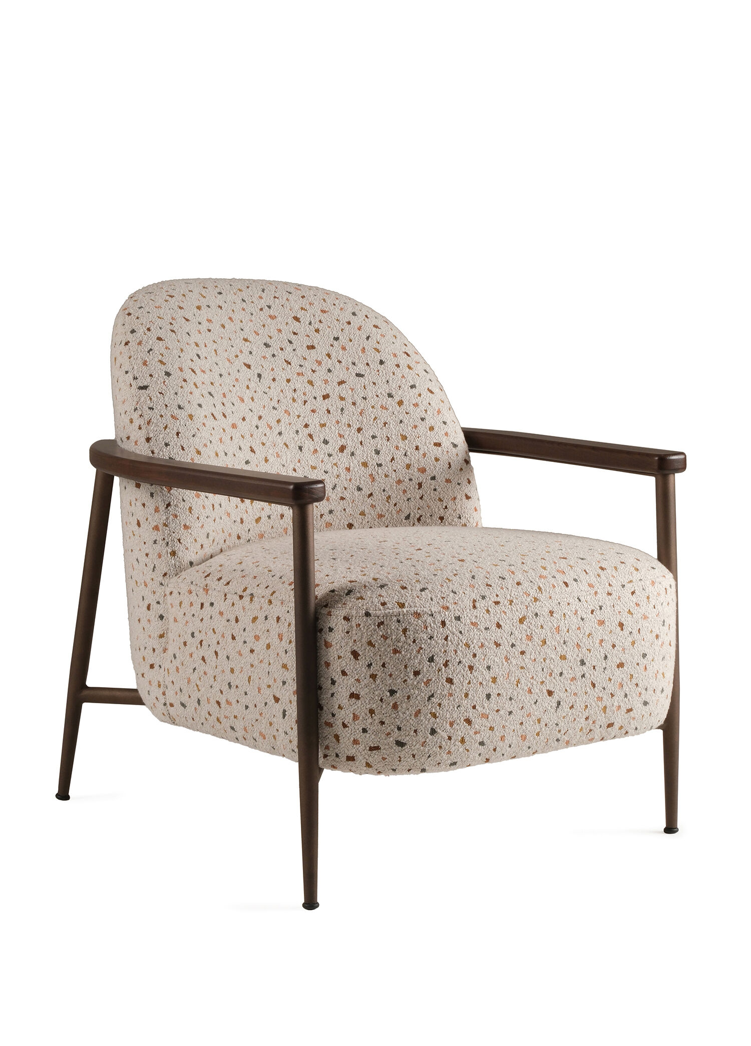 Meder Terrazzo Desenli Kahverengi Metal Berjer