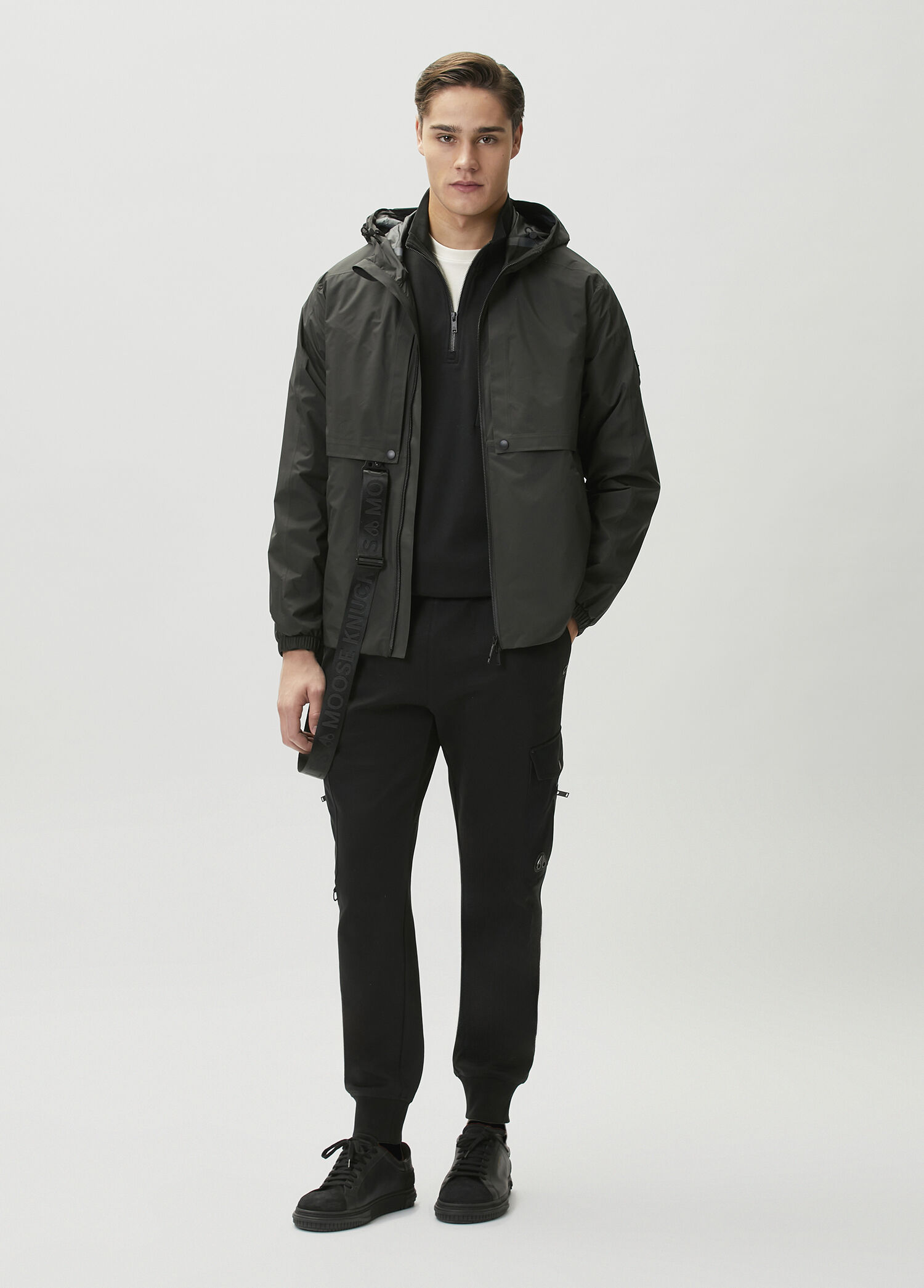Black Waist Corded Cargo Pants
