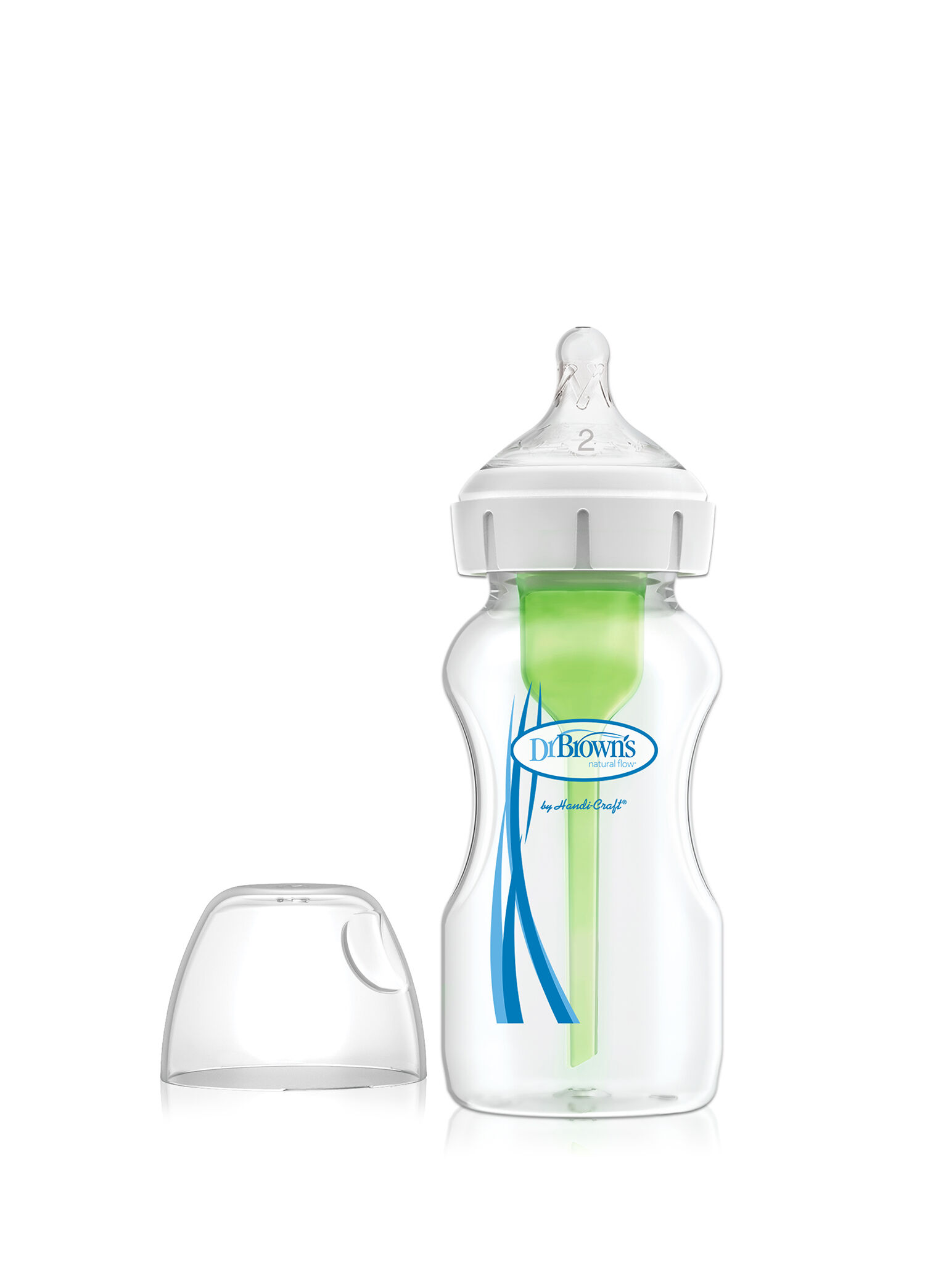 Options+ Şeffaf Polipropilen 3+ Ay Antikolik 2. Seviye Emzikli Biberon 270 ml