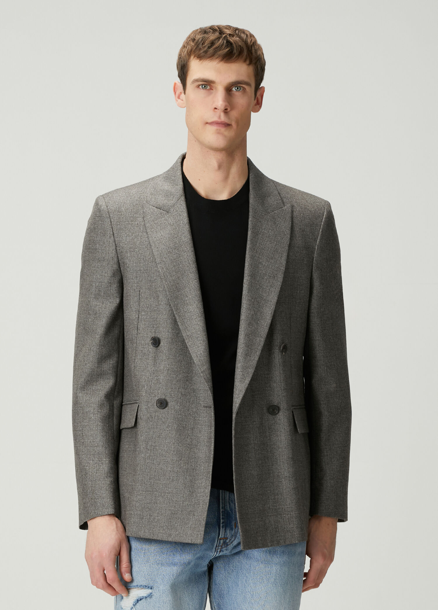 Vizon Yün Kruvaze Blazer