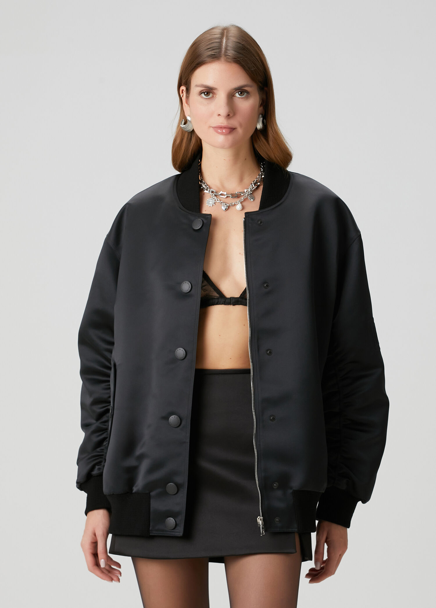 Oversized Siyah Mont