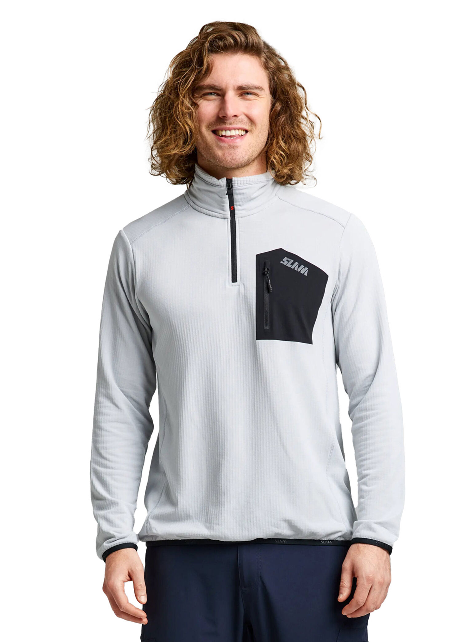 Act Lgt Grid Fleece Gri Fermuarlı Erkek Polar