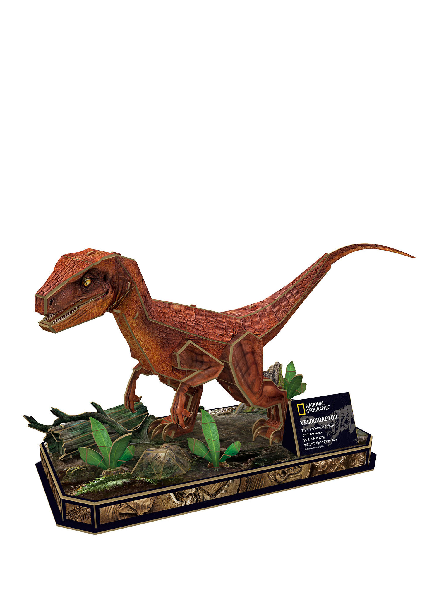 National Geographic Velociraptor 63 Parça Çocuk 3D Puzzle DS1053h