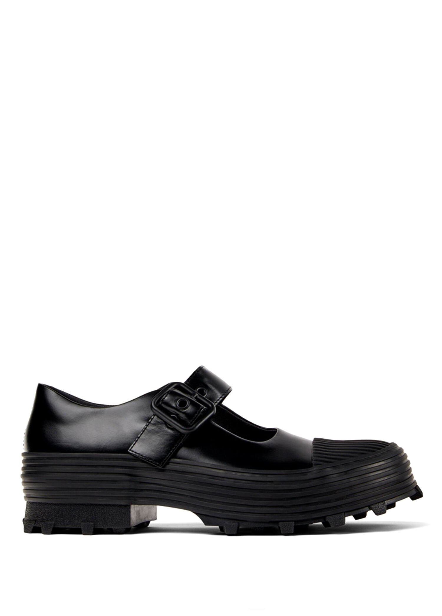 Traktori Siyah Deri Unisex Mary Jane Ayakkabı A500022-001