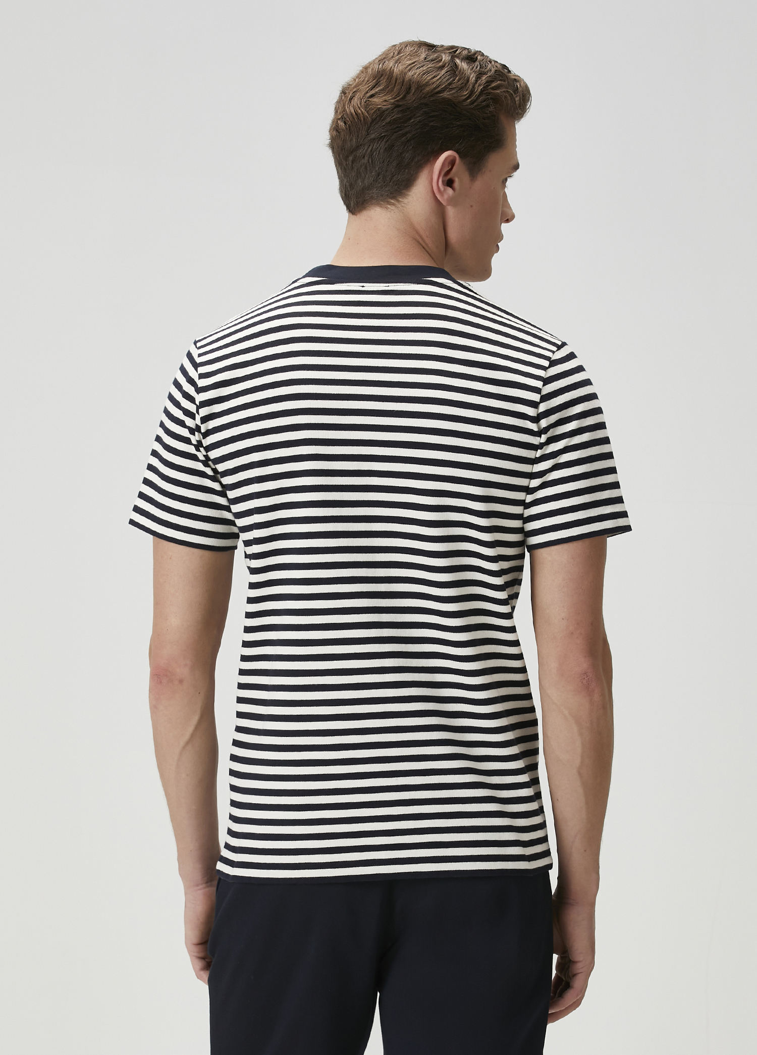 Lacivert Beyaz Çizgili T-shirt_4