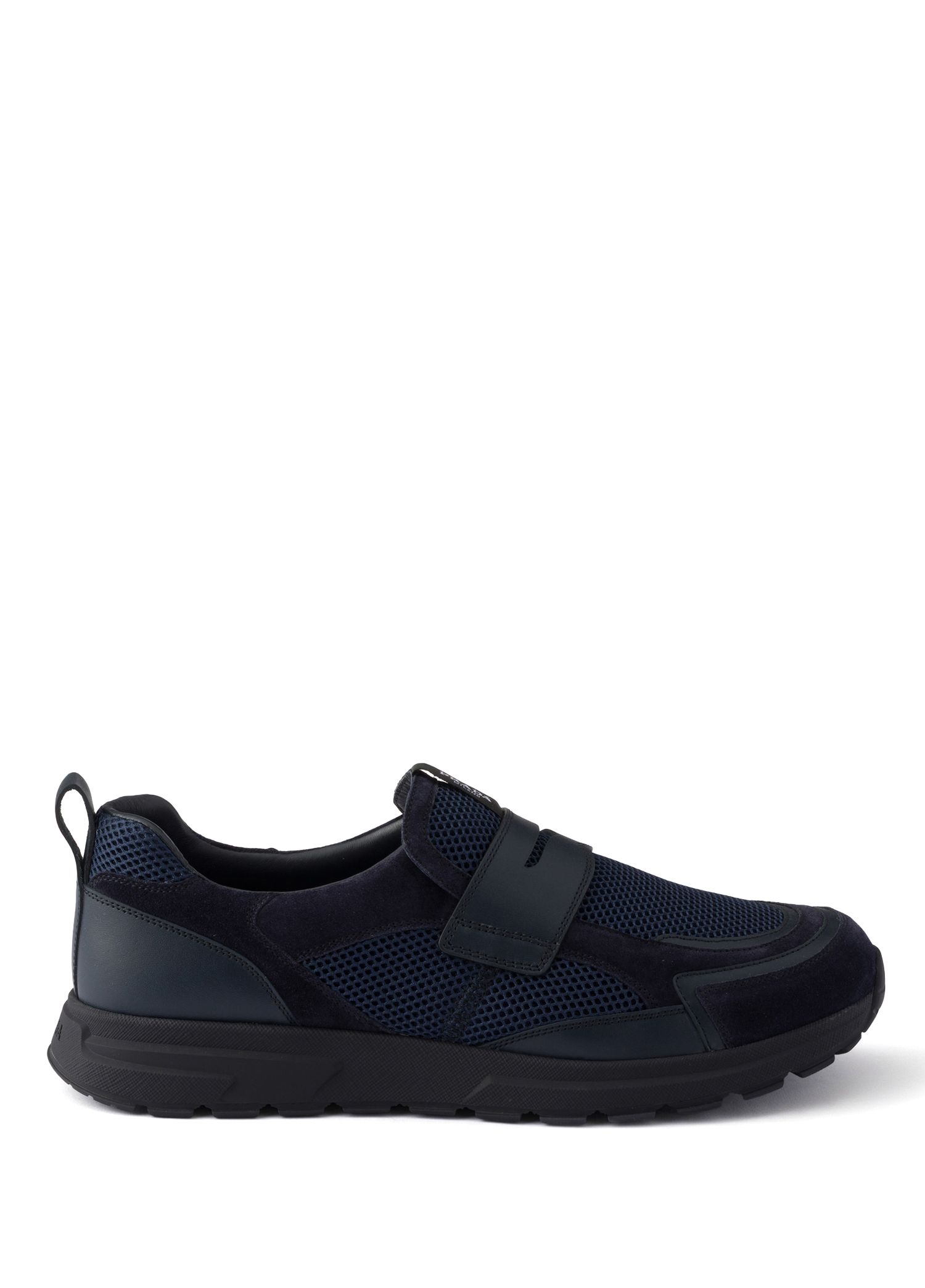Prada Mavi Erkek Prax Mavi File Kumaş ve Deri Erkek Slip On Sneaker ...