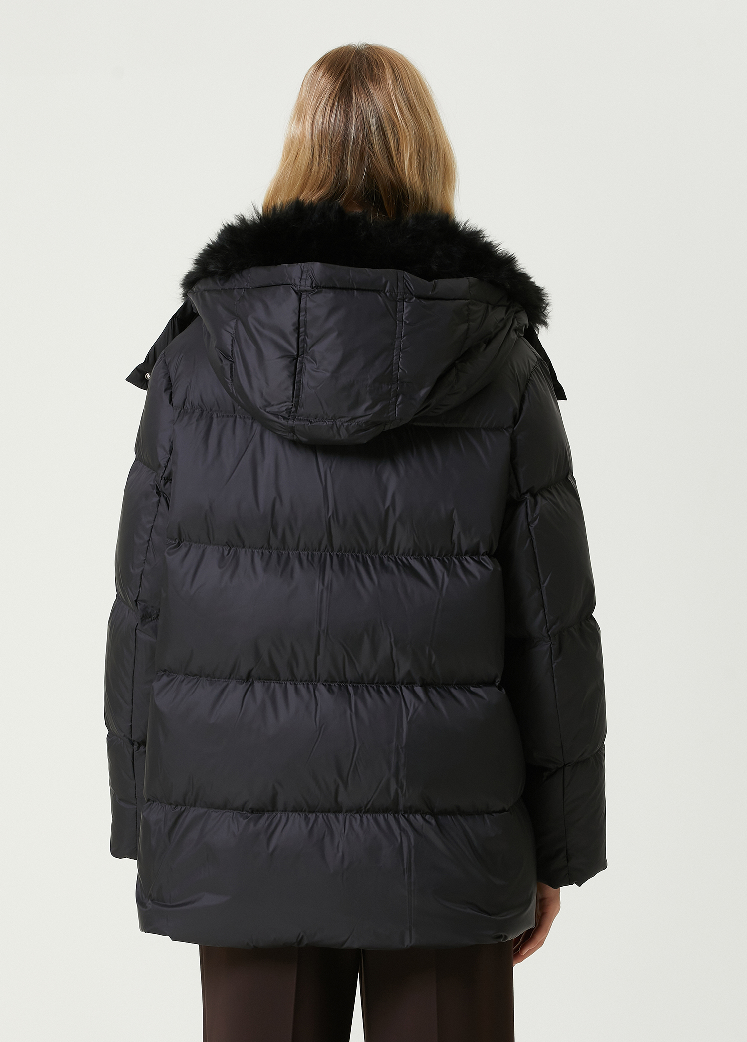Yves Salomon Siyah Kadın Siyah Kapüşonlu Puff Mont 1574500 | Beymen