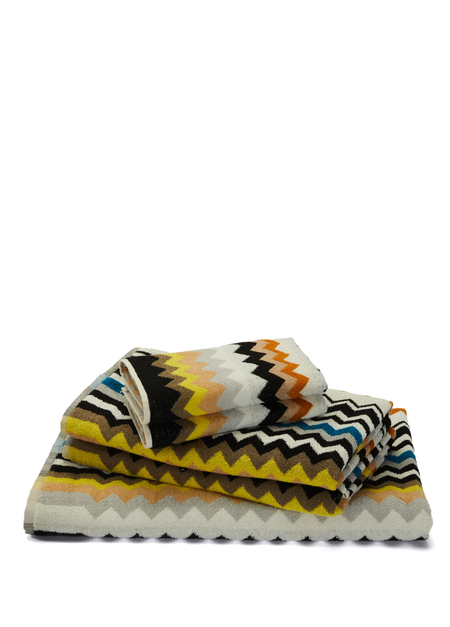 Missoni Home - Best 5'li Zikzak Desenli Havlu Seti - Çok Renkli Siyah