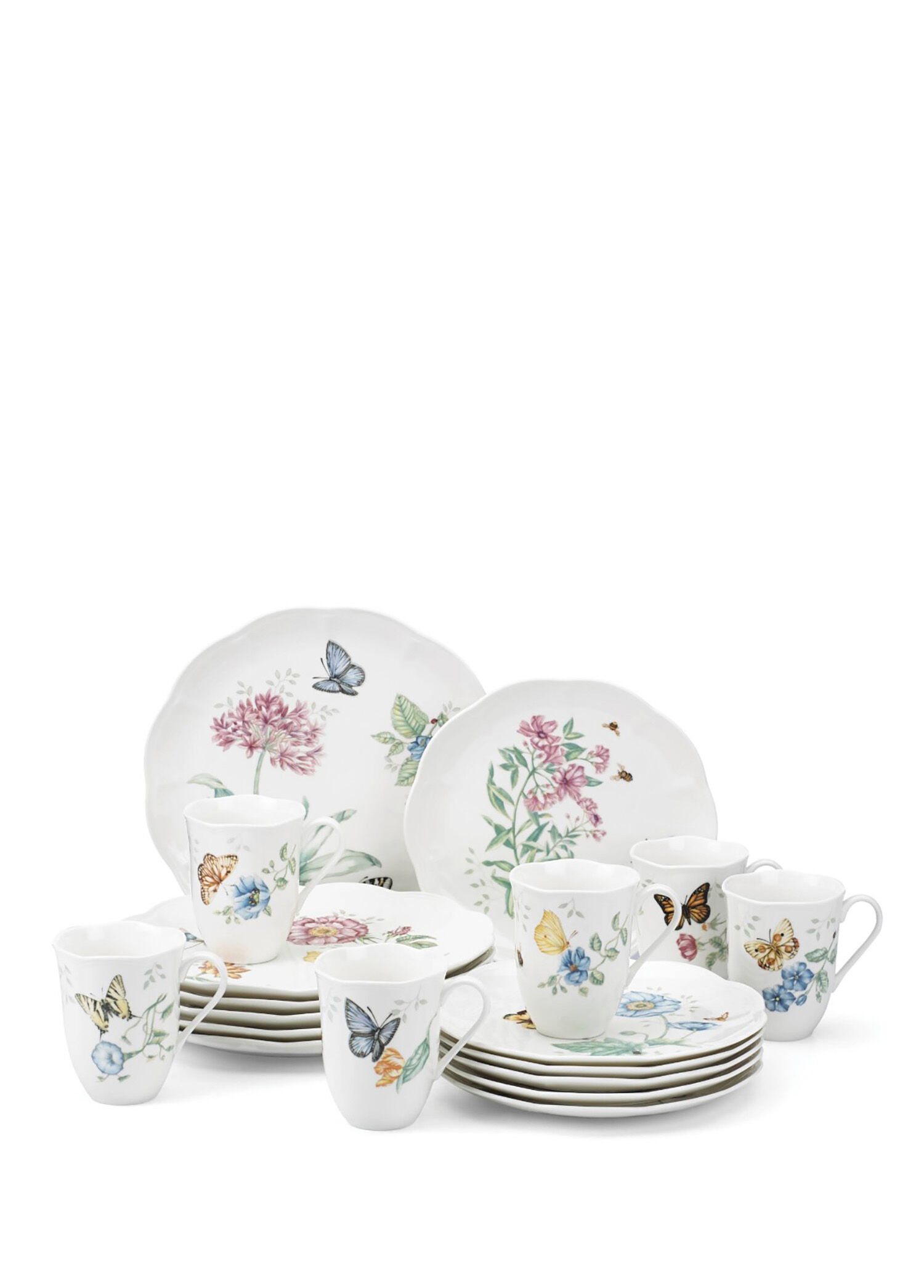 P Lenox Butterfly Desenli Porselen 6 Kisilik 18 Parca Yemek Takimi
