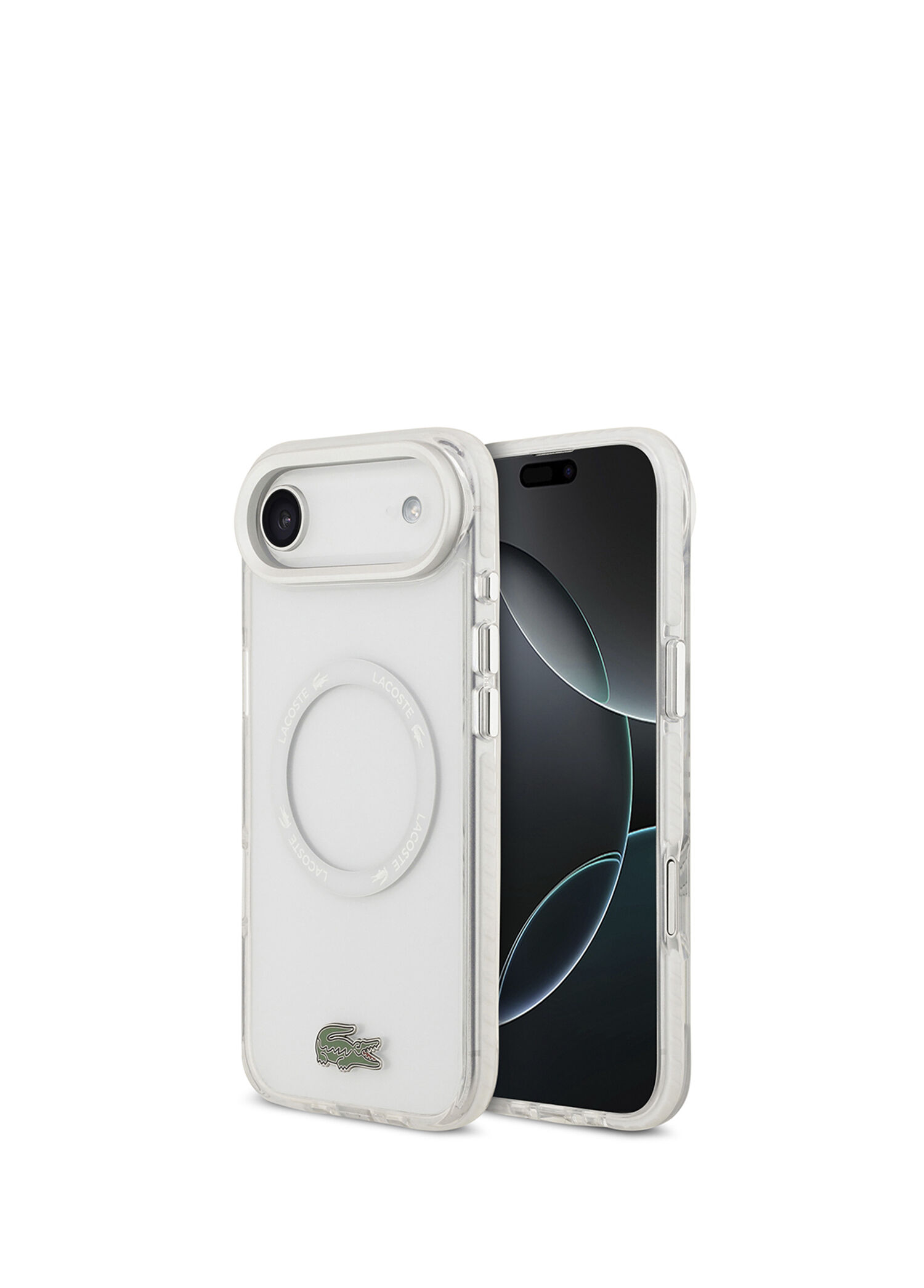 iPhone 17 Air İkonik Timsah Logolu Buzlu Beyaz Magsafe Uyumlu Telefon Kılıfı