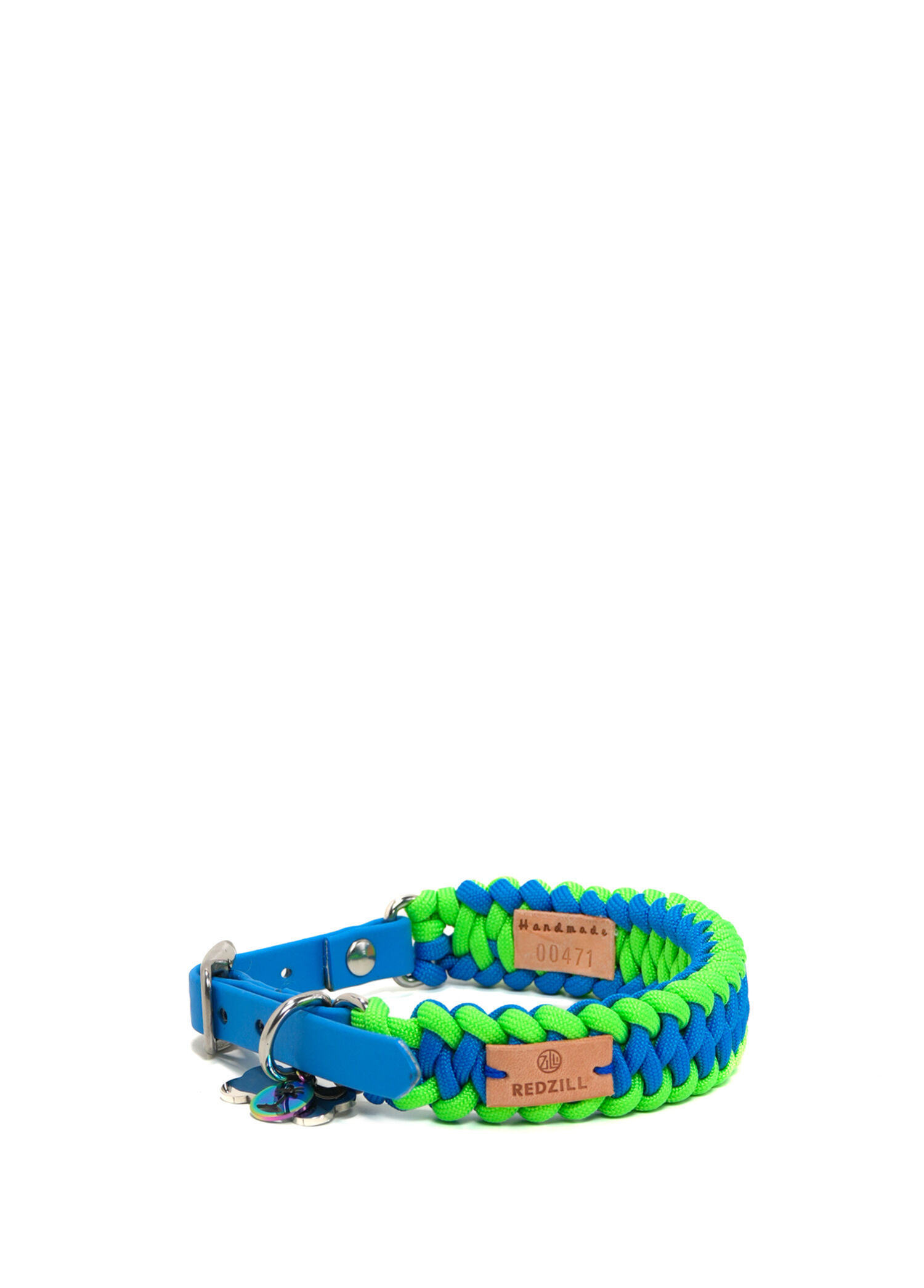 Hugo Paracord Mavi Neon Yeşil Köpek Tasması