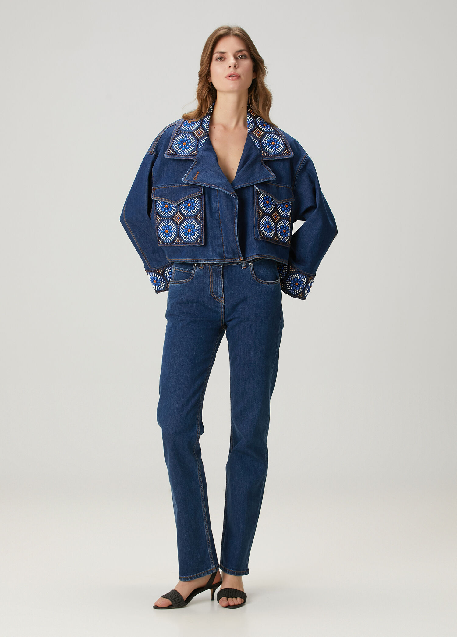 Koyu Mavi Straight Jean Pantolon