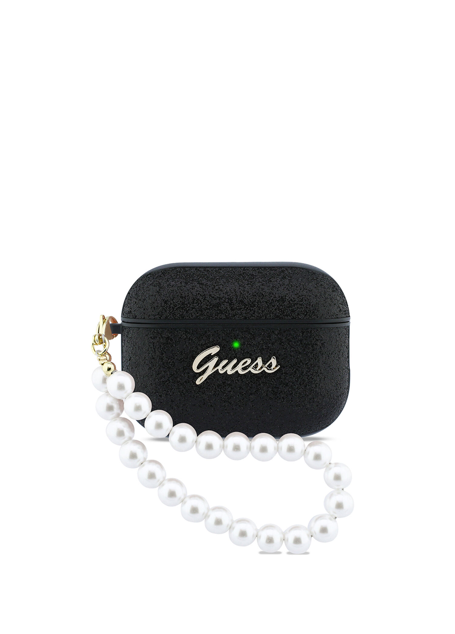 AirPods Pro 3 Uyumlu Siyah Glitter İnci Askılı Kulaklık Kılıfı