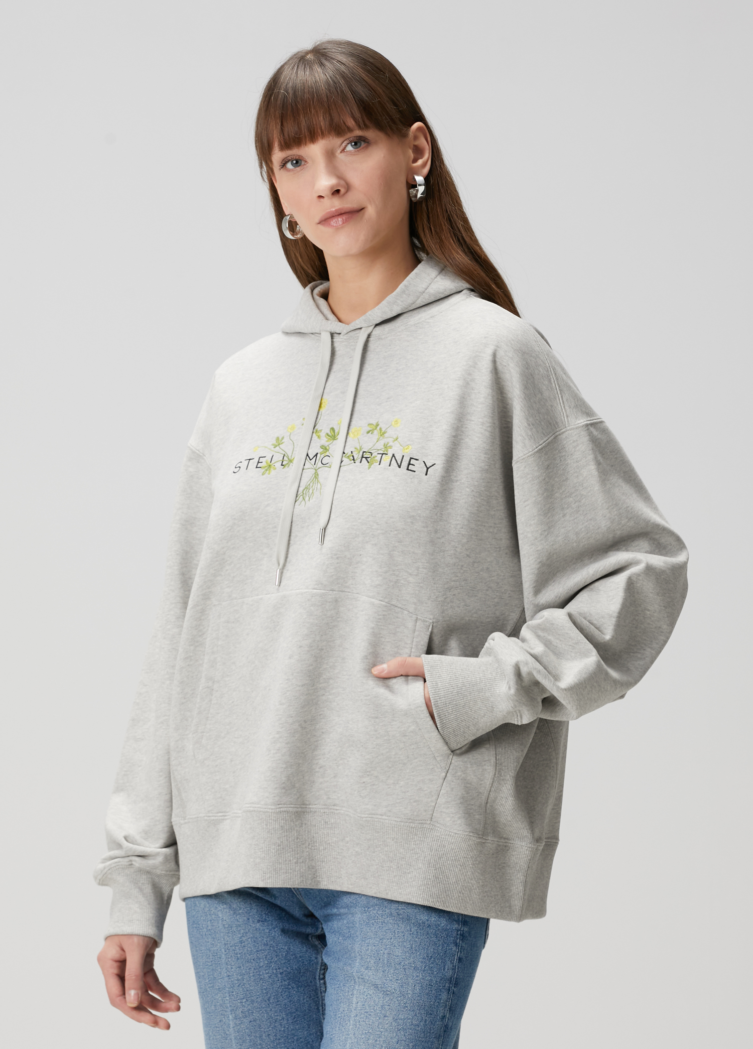 Gri Kapüşonlu Sweatshirt