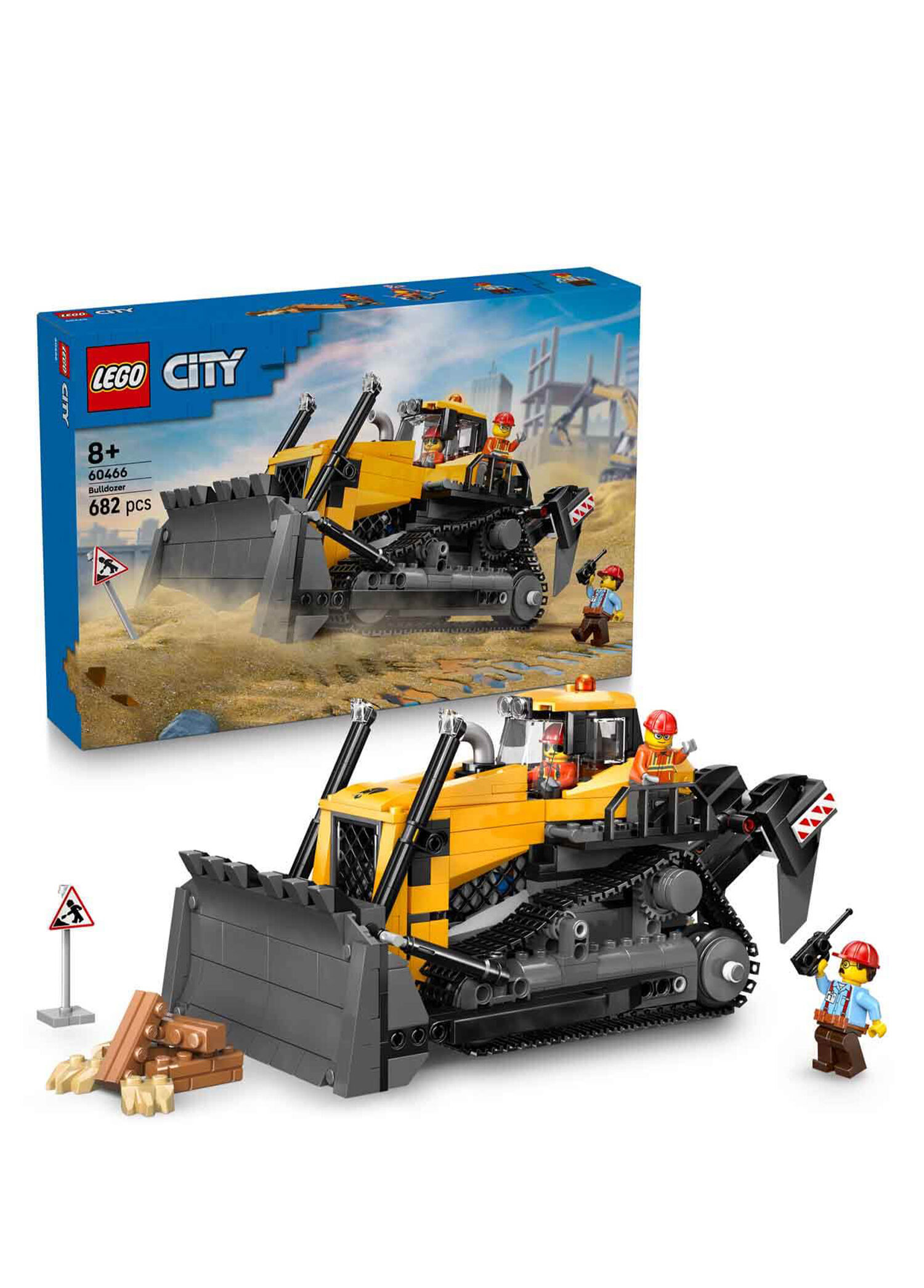 City Sarı Buldozer 682 Parça 8+ Yaş Yapı Oyuncağı 60466