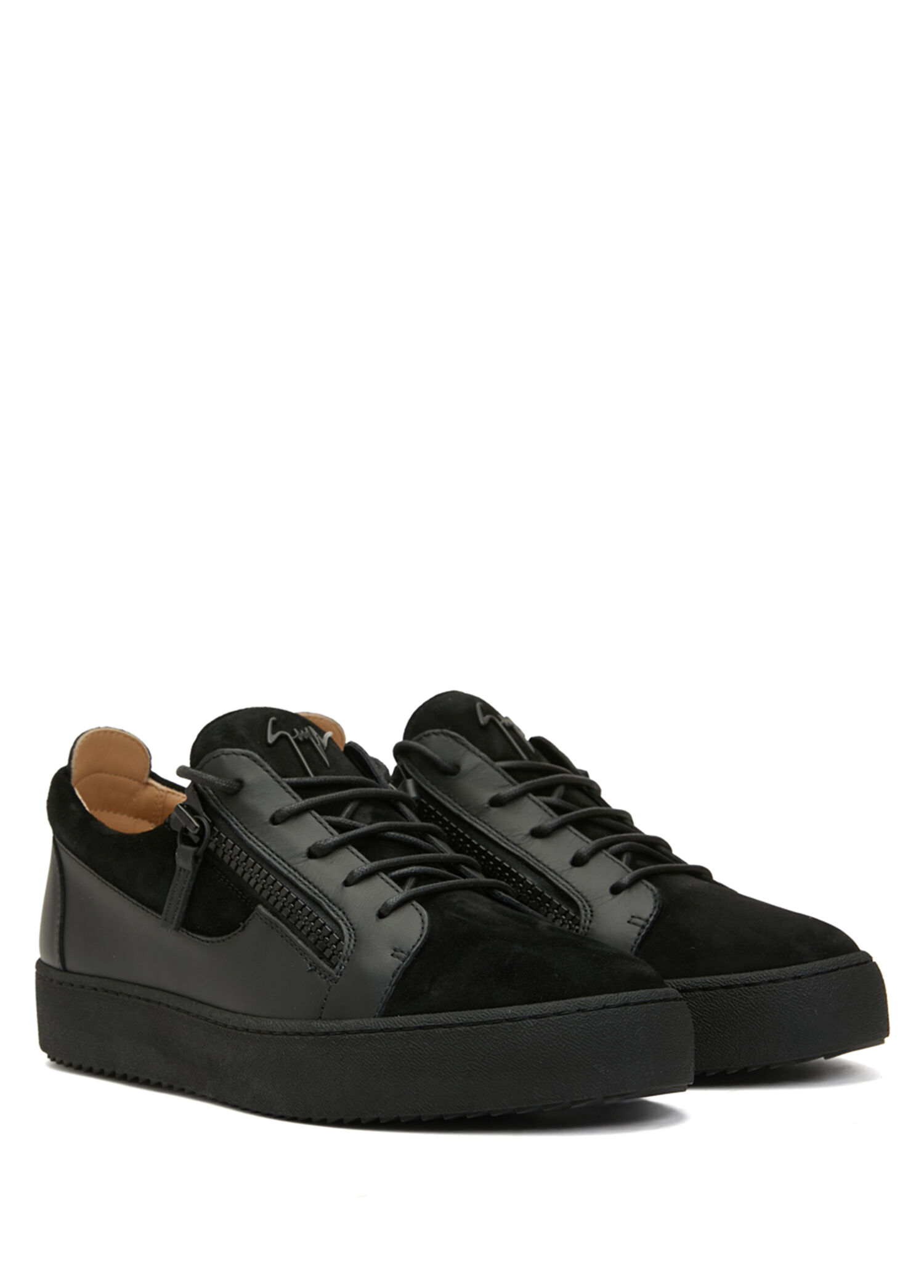 Black Giuseppe Zanotti Black Men Black Mens Leather Sneakers