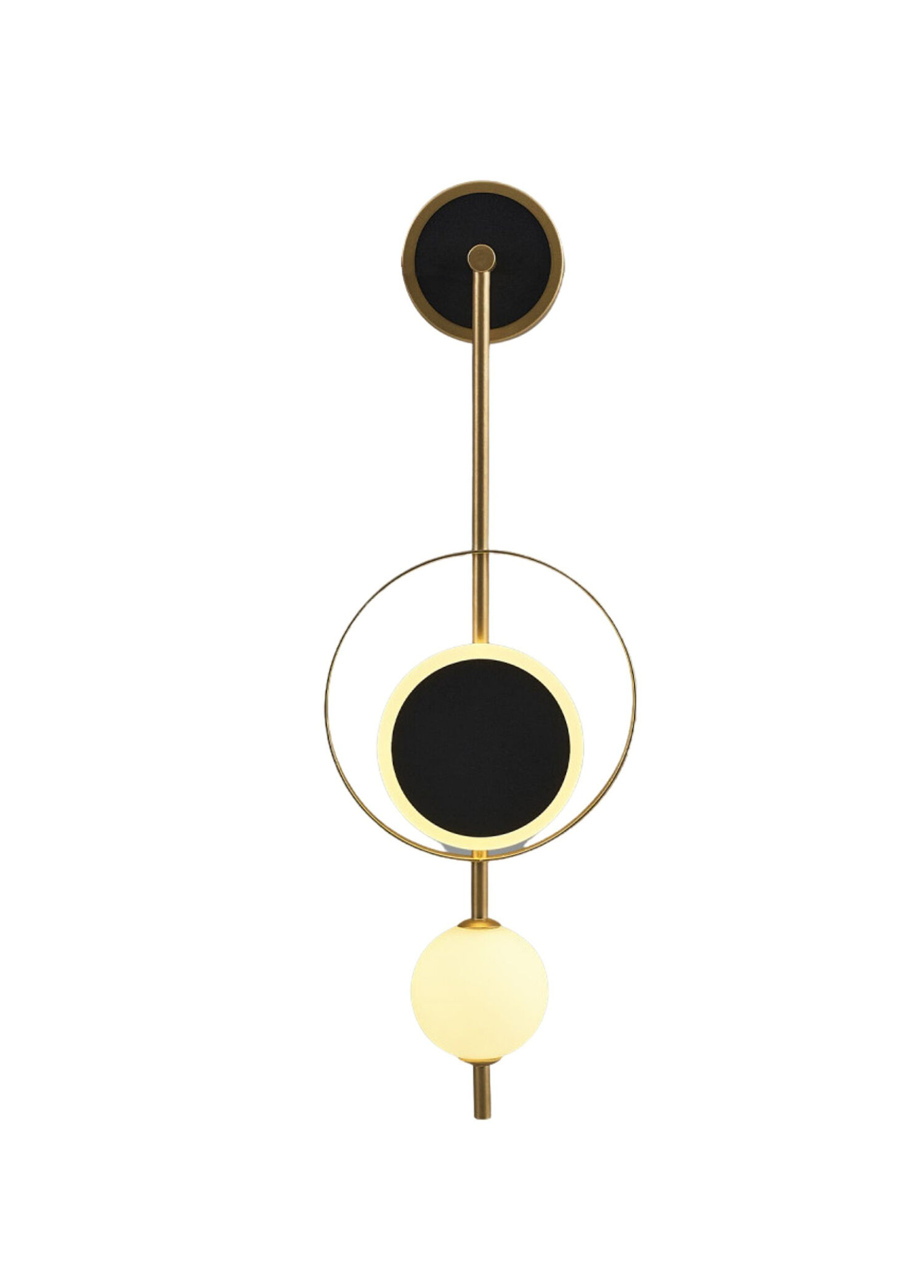Clock Gold Metal Led Duvar Aplik