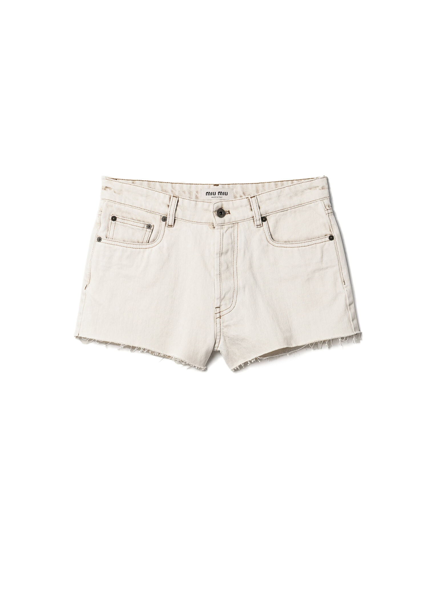 Beyaz Denim Kadın Şort