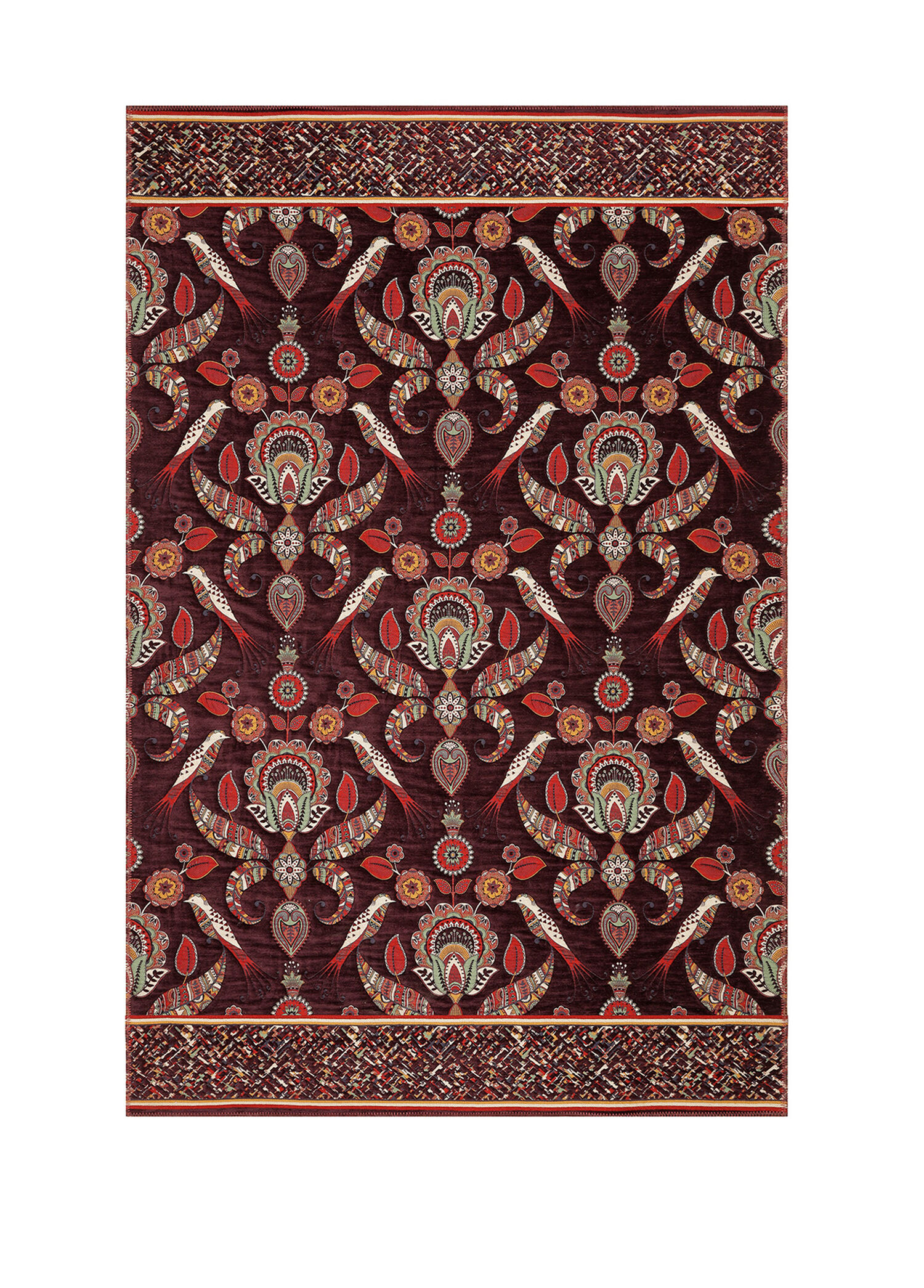 Simurg Burgundy Motif Desenli 130x230 cm Halı
