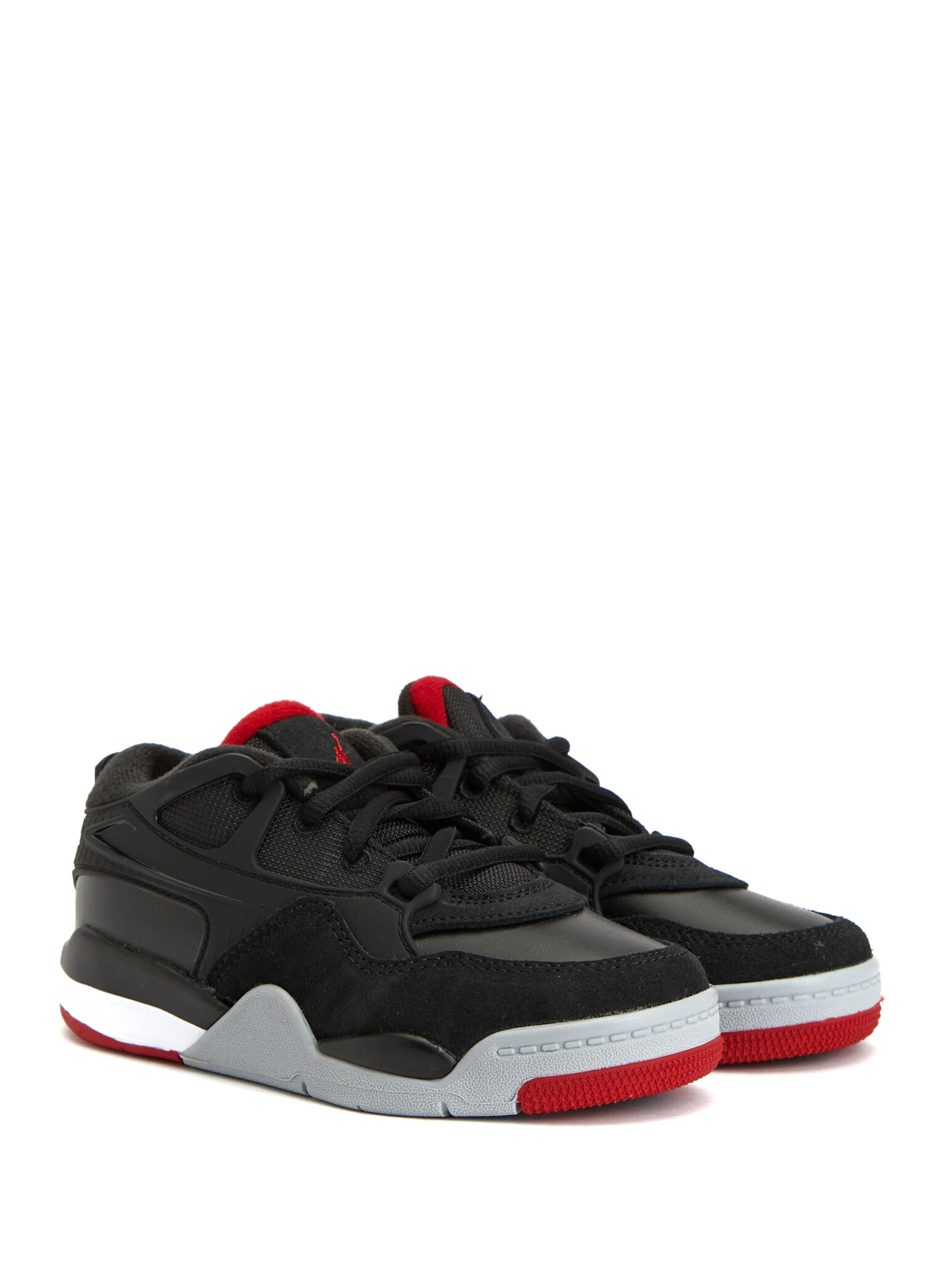 Nike - Jordan 4 RM Siyah Unisex Çocuk Deri Sneaker - Siyah-Gri
