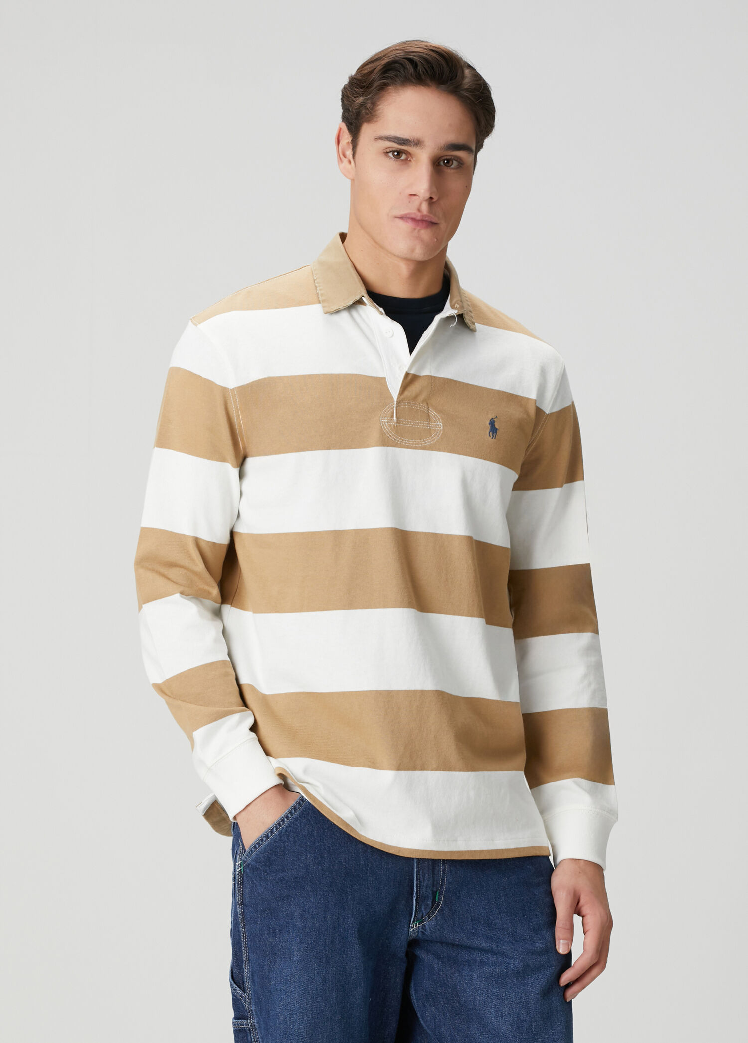 Polo Ralph Lauren Kahverengi Erkek Kahverengi Polo Yaka Çizgi