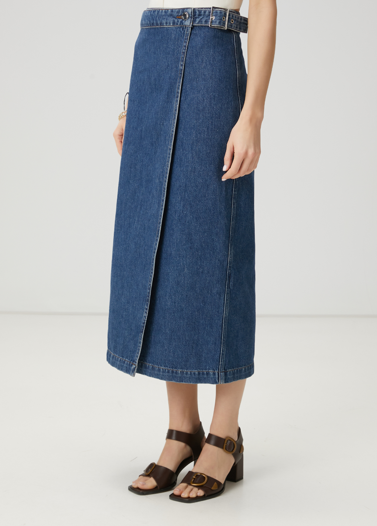 Mavi Midi Anvelop Denim Etek_2