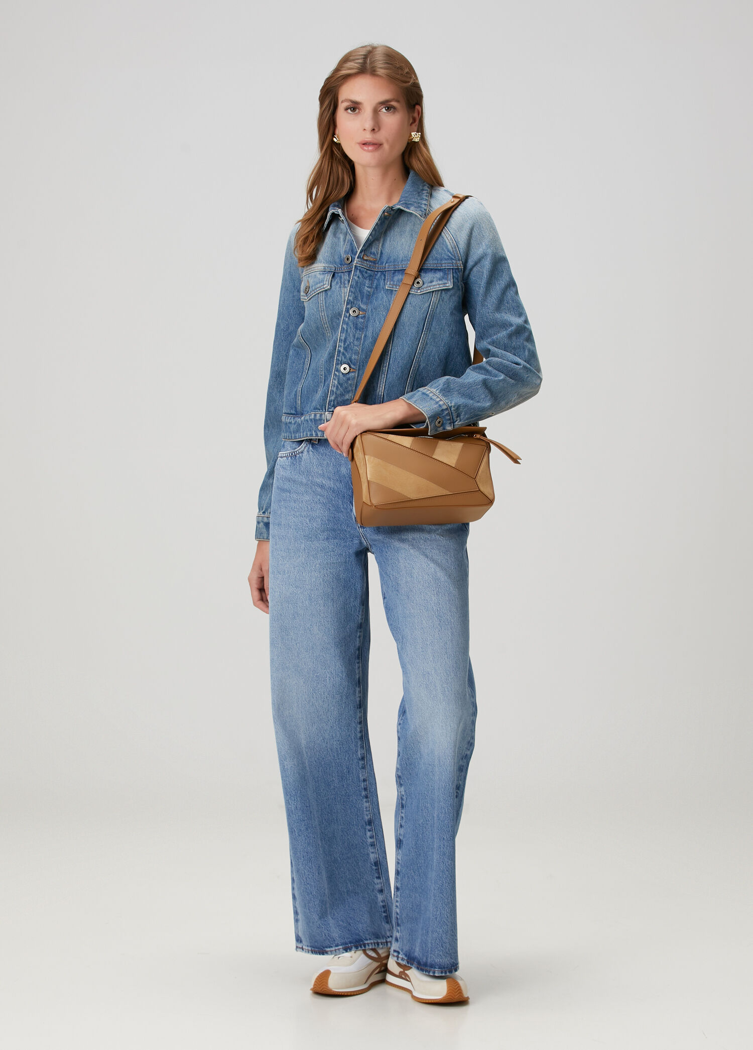 Loewe Açık Kahverengi Kadın Puzzle Small Taba Kadın Deri Çanta