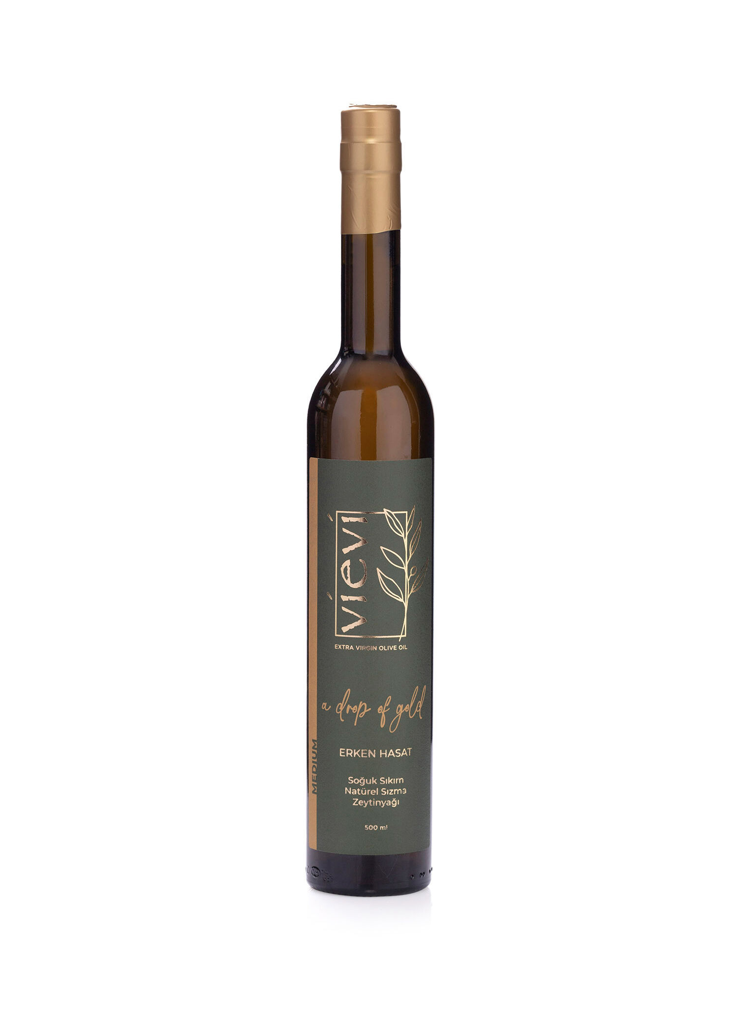 P Vievi Medium Arbosana Erken Hasat Soguk Sikim Naturel Sizma Zeytinyagi 500 Ml