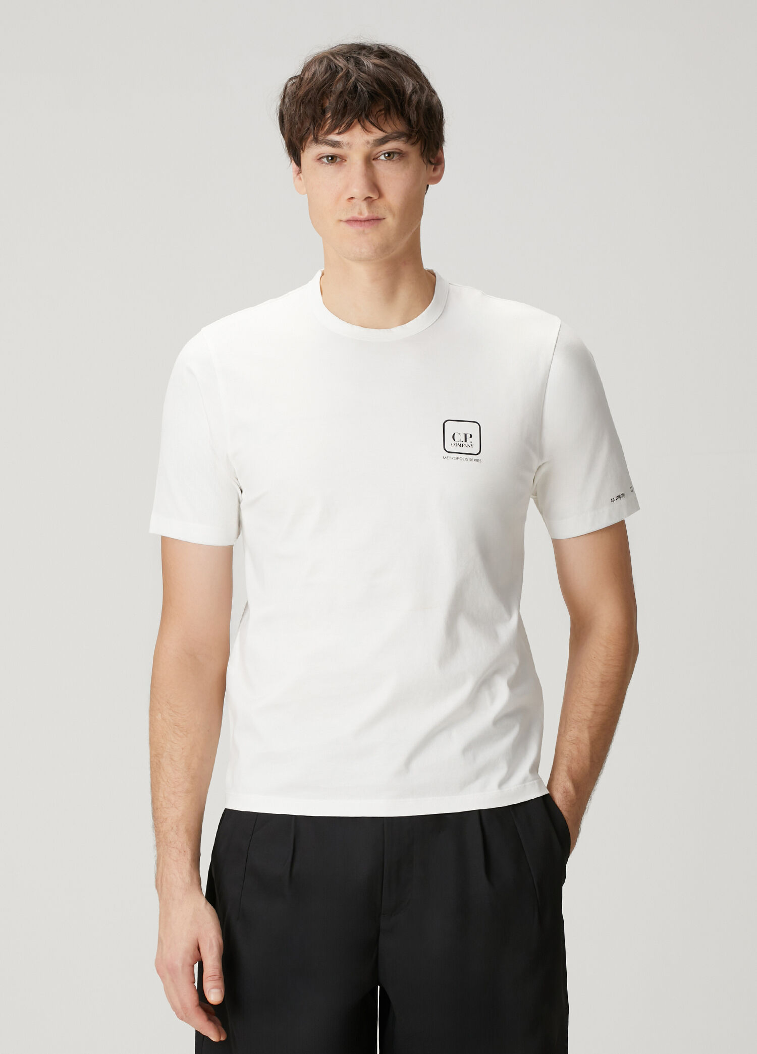Beyaz Logo Baskılı T-shirt