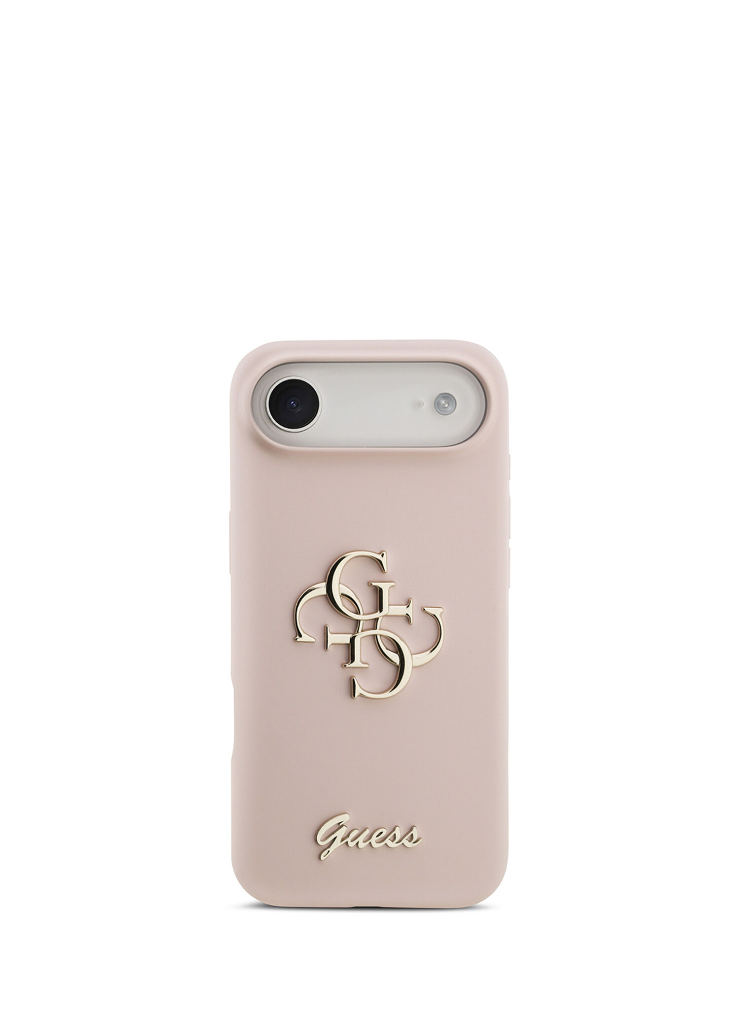 iPhone 17 Air Grained Yazı Logolu Pembe Telefon Kılıfı