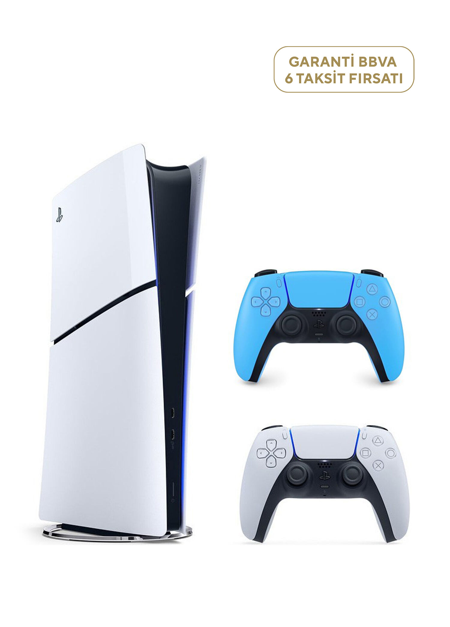 Playstation 5 Slim Dijital Edition 825 GB SSD Oyun Konsolu + 2. Mavi Dualsense (Yeni Sürüm)