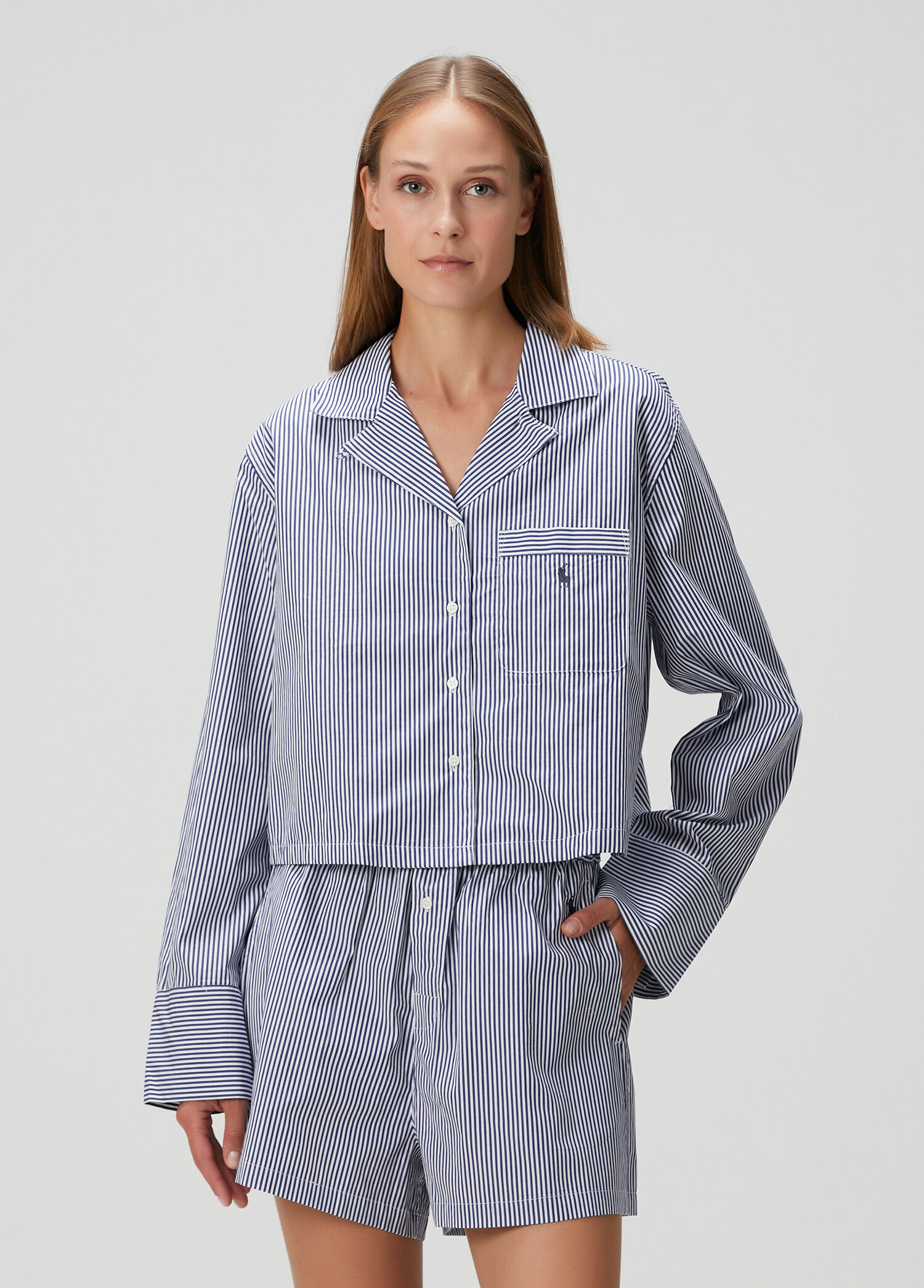 Lacivert Çizgili Pijama Takımı