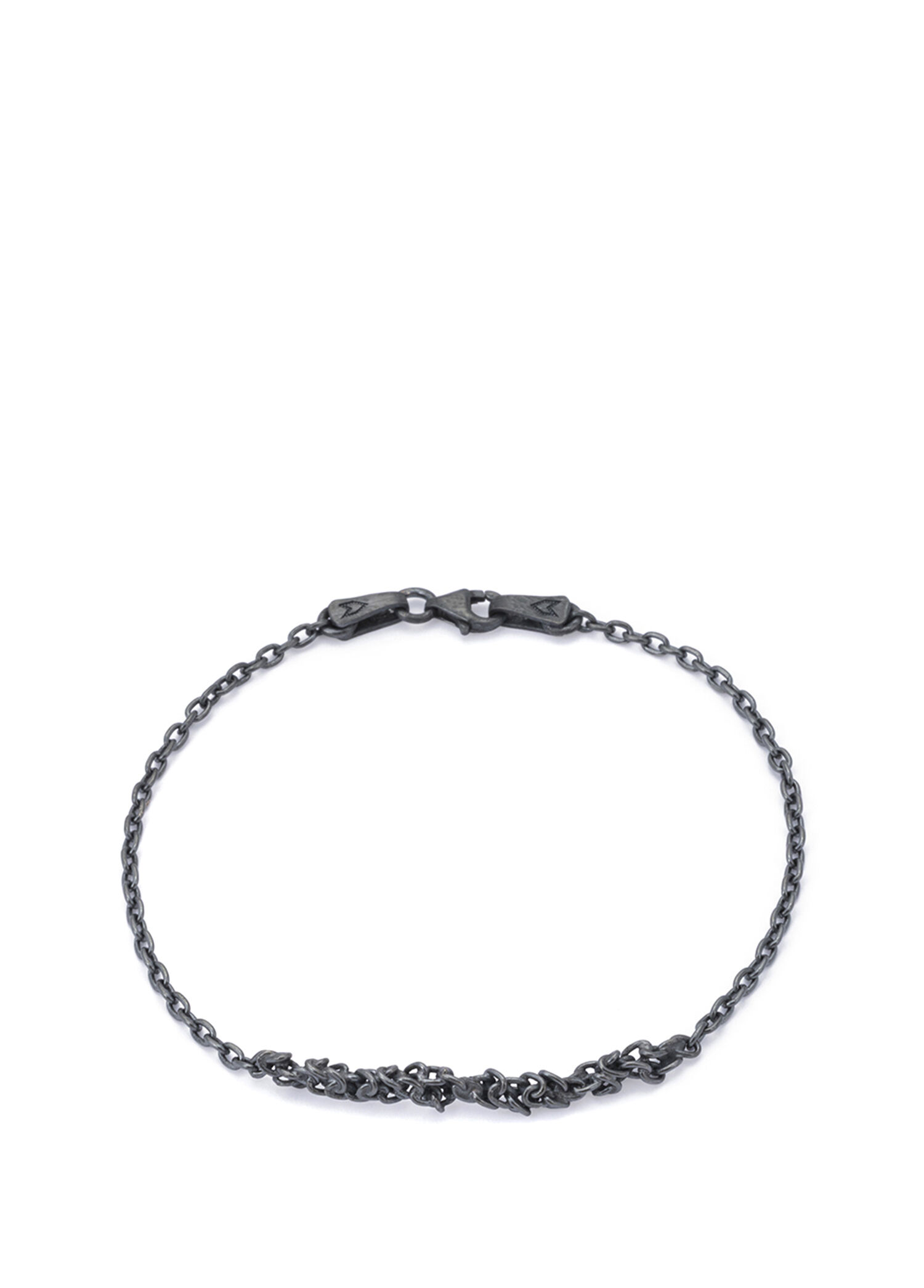 Oxide Men's Silver Chain Knitting Bracelet
