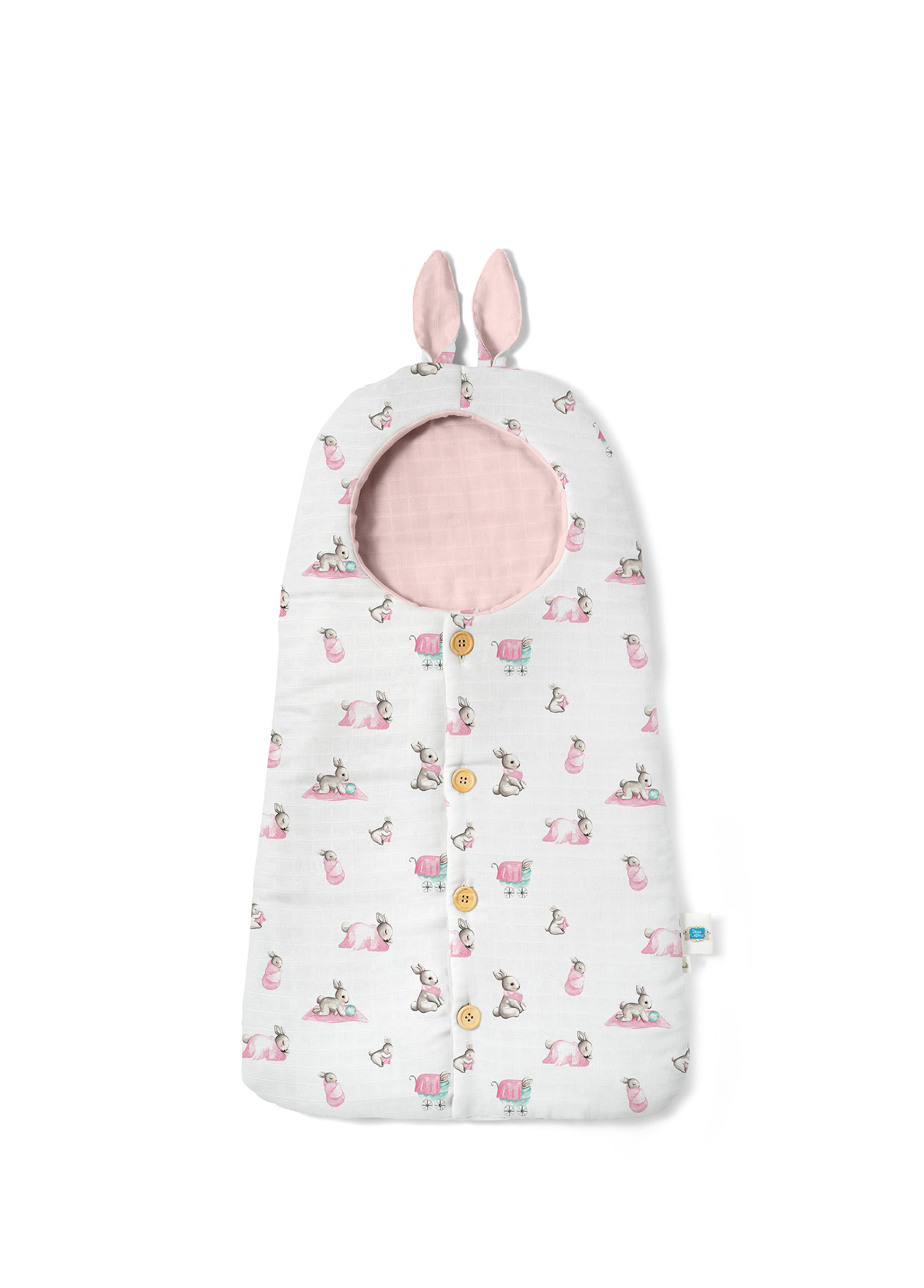 Bebe Lapin Rose Pamuk Muslin Kundak Battaniye