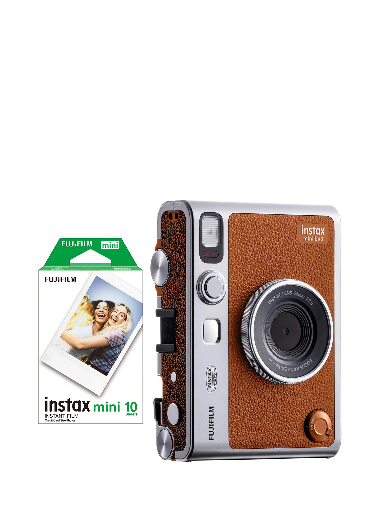 Instax Mini Evo Kahverengi Fotoğraf Makinesi + 10'lu Film